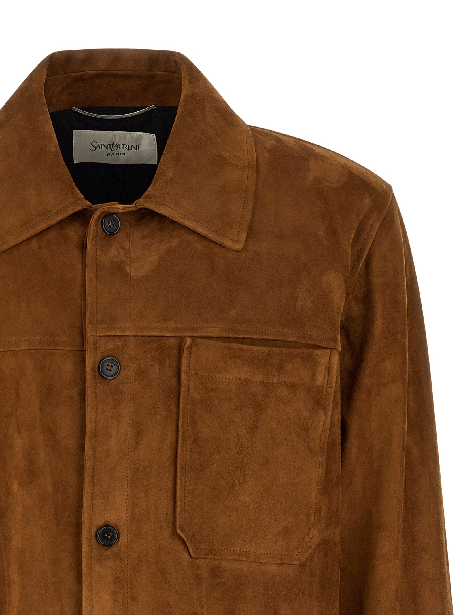 Saint Laurent Brown Lamb Leather Leather Jacket Saint Laurent