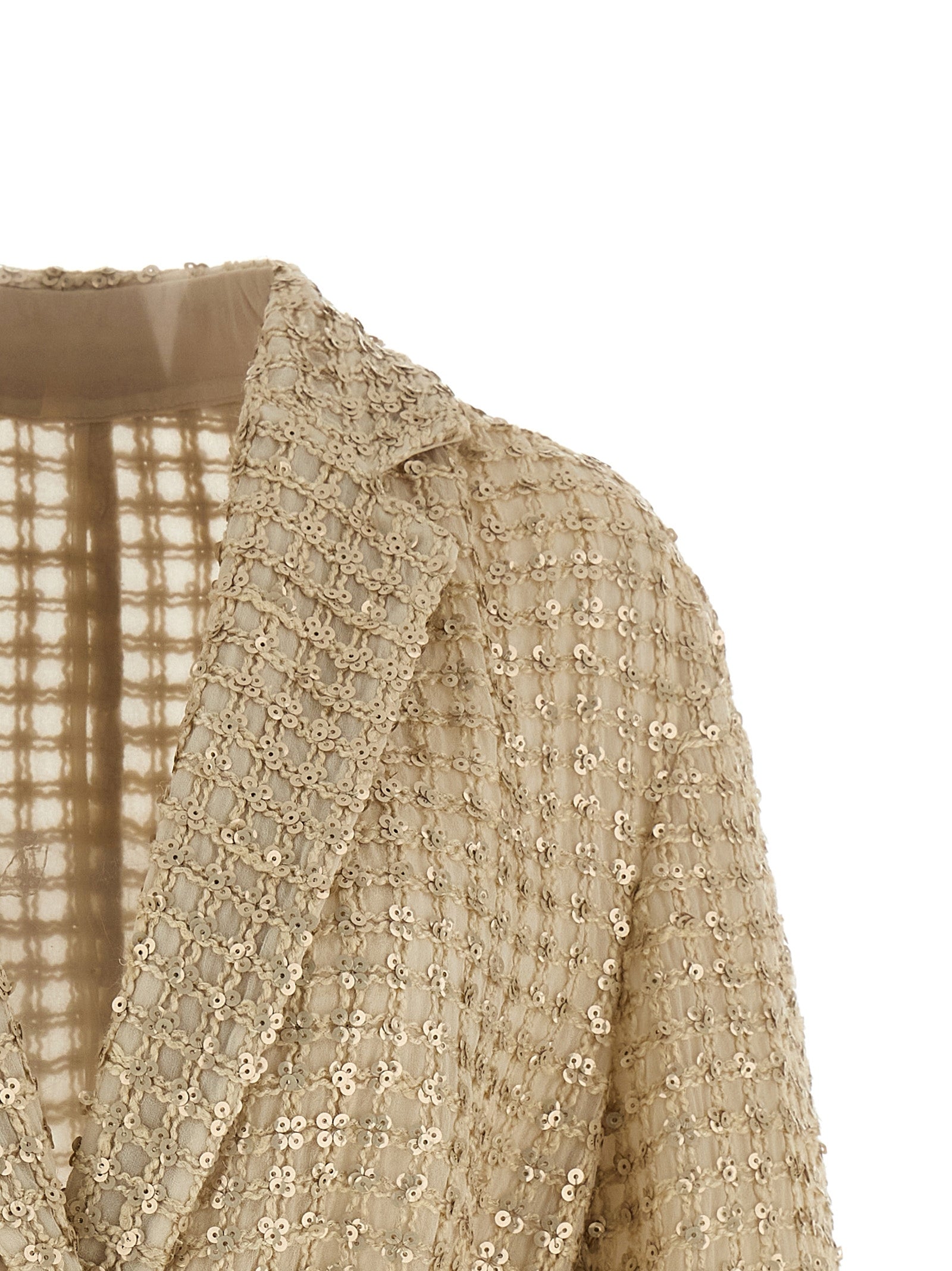 Brunello Cucinelli Beige Silk Blazer Brunello Cucinelli