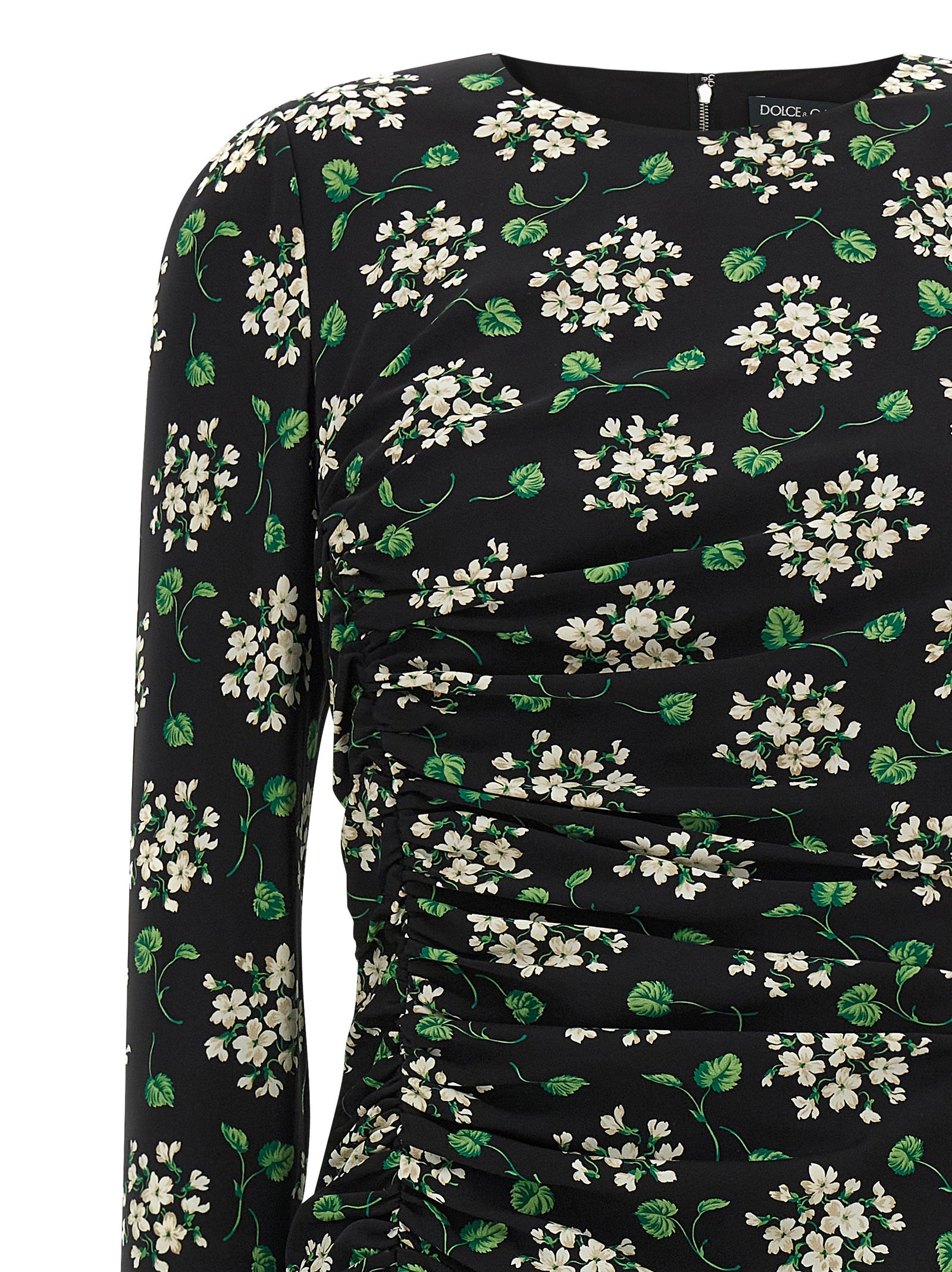 Dolce & Gabbana Black Synthetic Midi Dress Dolce & Gabbana