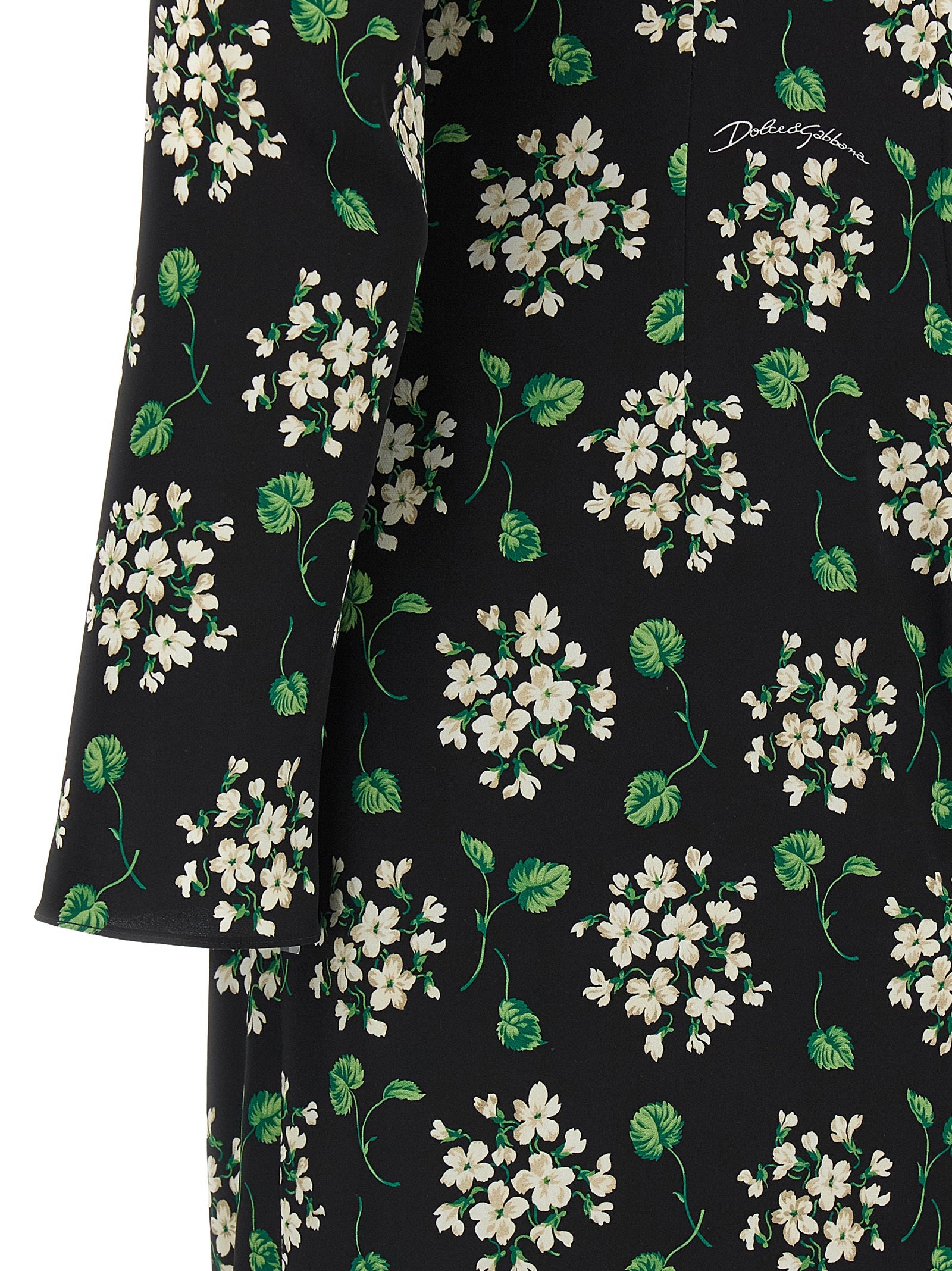 Dolce & Gabbana Black Synthetic Midi Dress Dolce & Gabbana