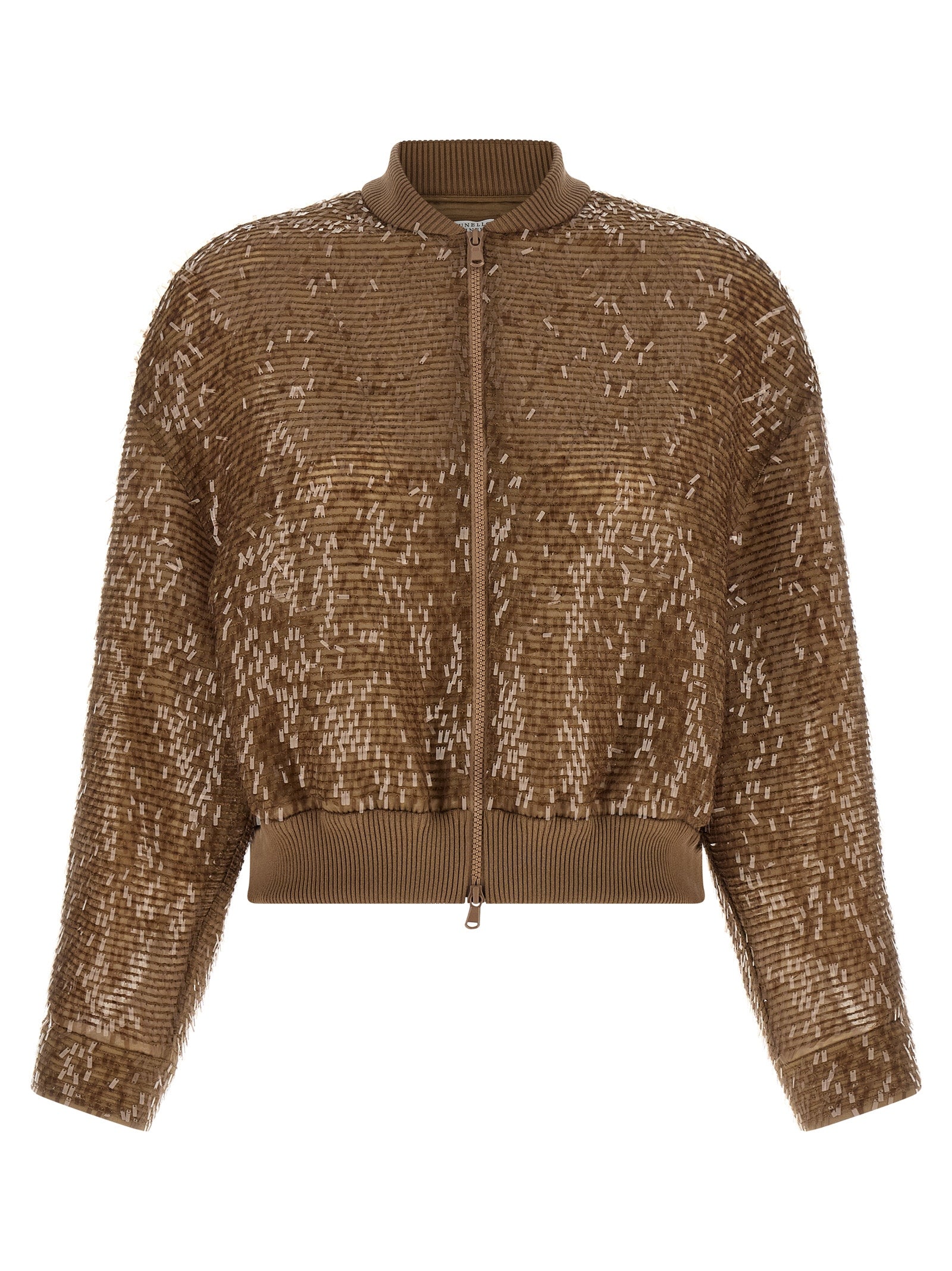 Brunello Cucinelli Brown Silk Cardigan Brunello Cucinelli