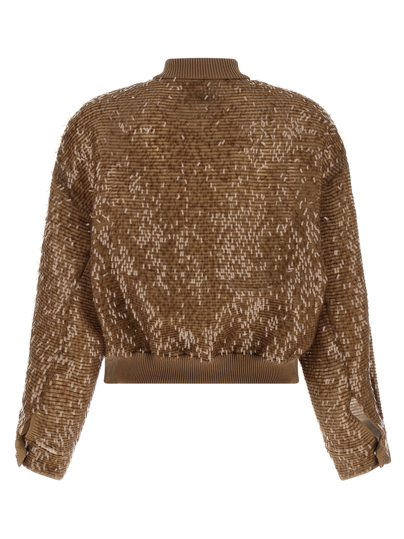 Brunello Cucinelli Brown Silk Cardigan Brunello Cucinelli