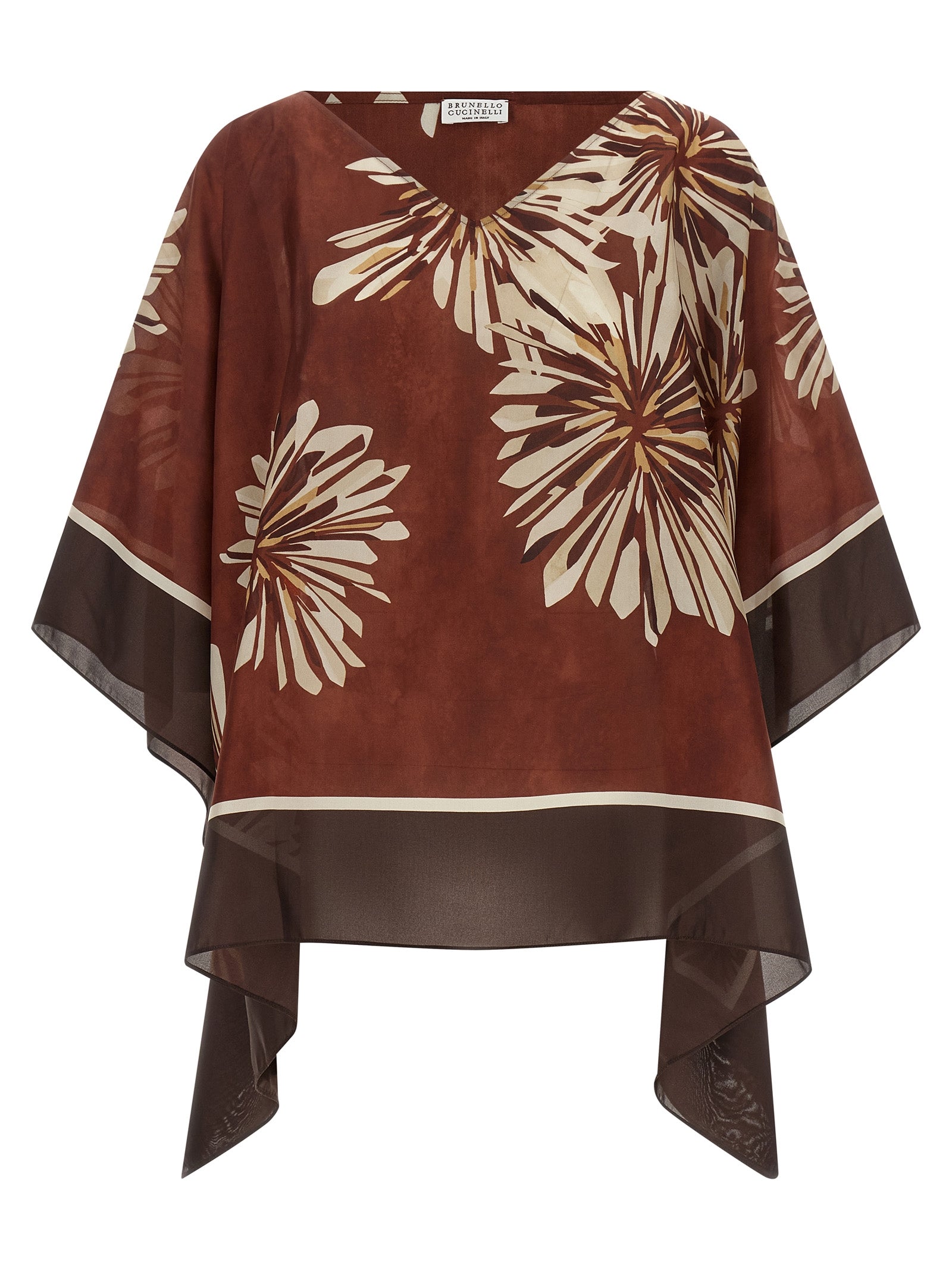 Brunello Cucinelli Bordeaux Silk Blouse Brunello Cucinelli