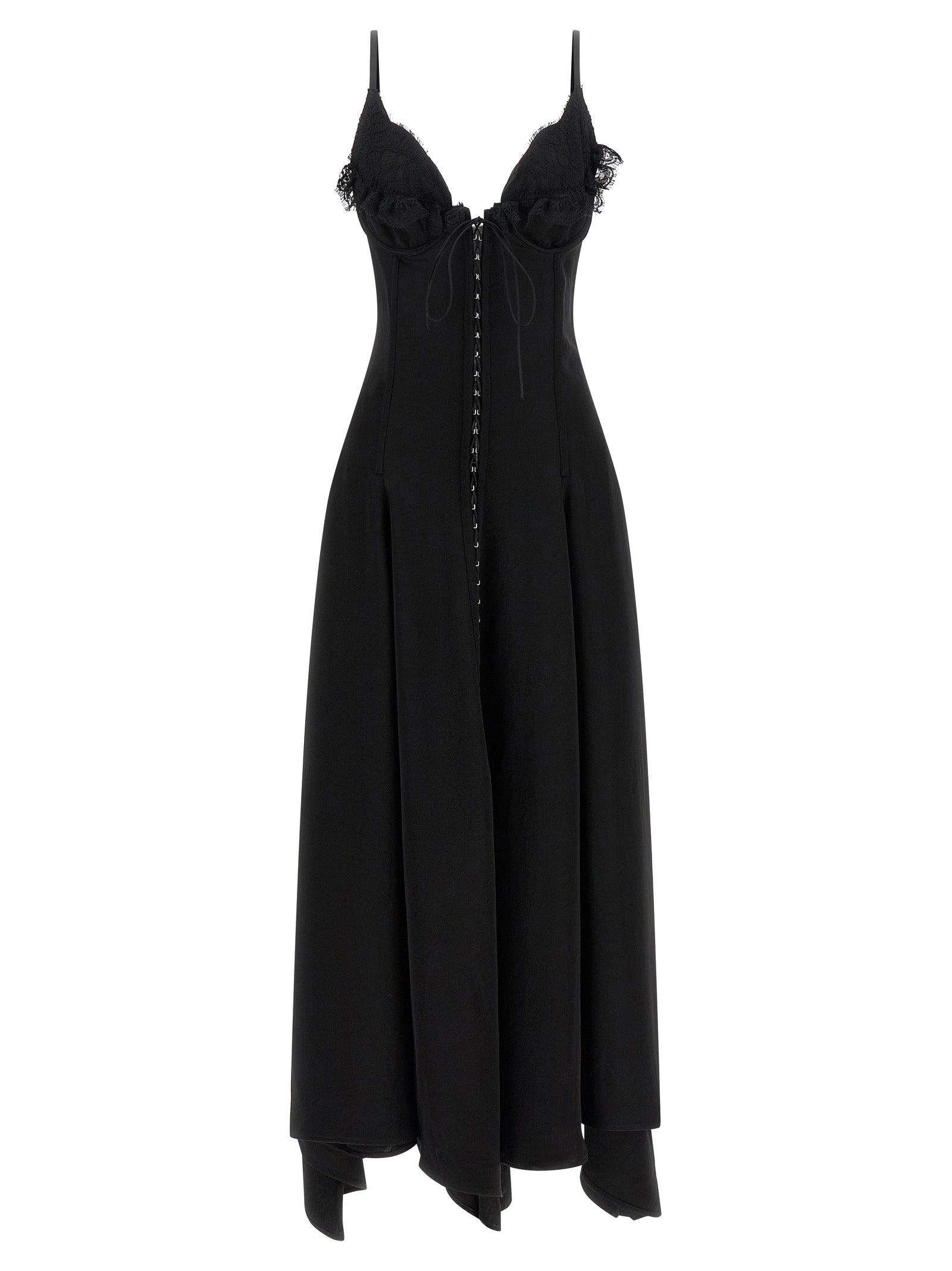 Alexander McQueen Black Acetate Long Dress Alexander McQueen