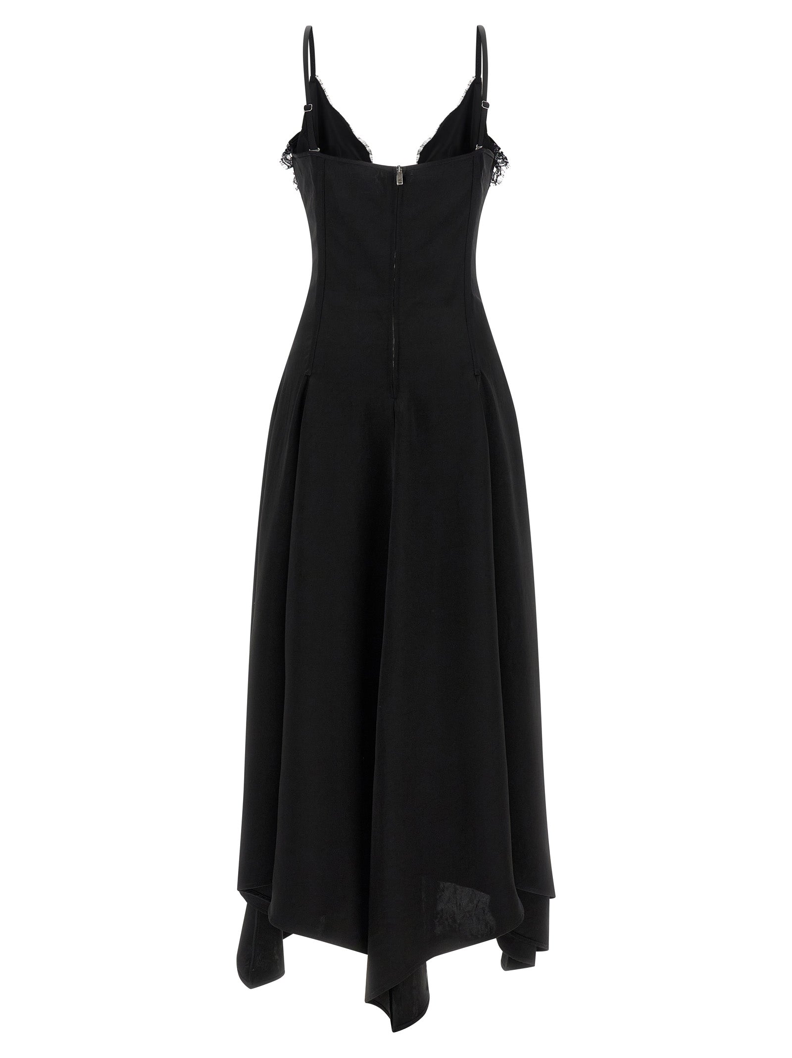Alexander McQueen Black Acetate Long Dress Alexander McQueen