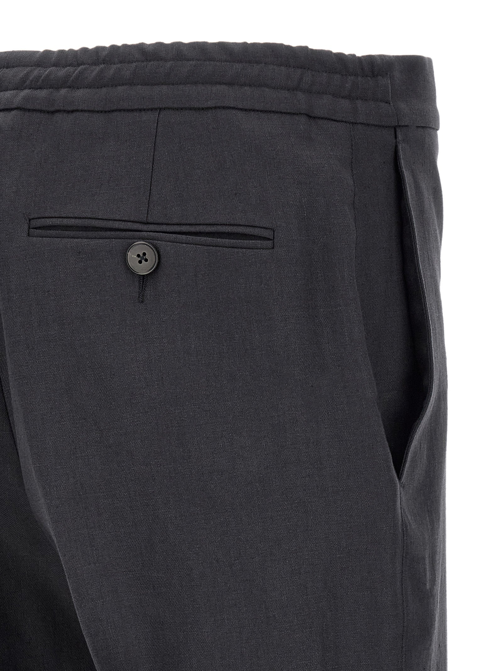 ZEGNA Blue Linen Dress Pants ZEGNA