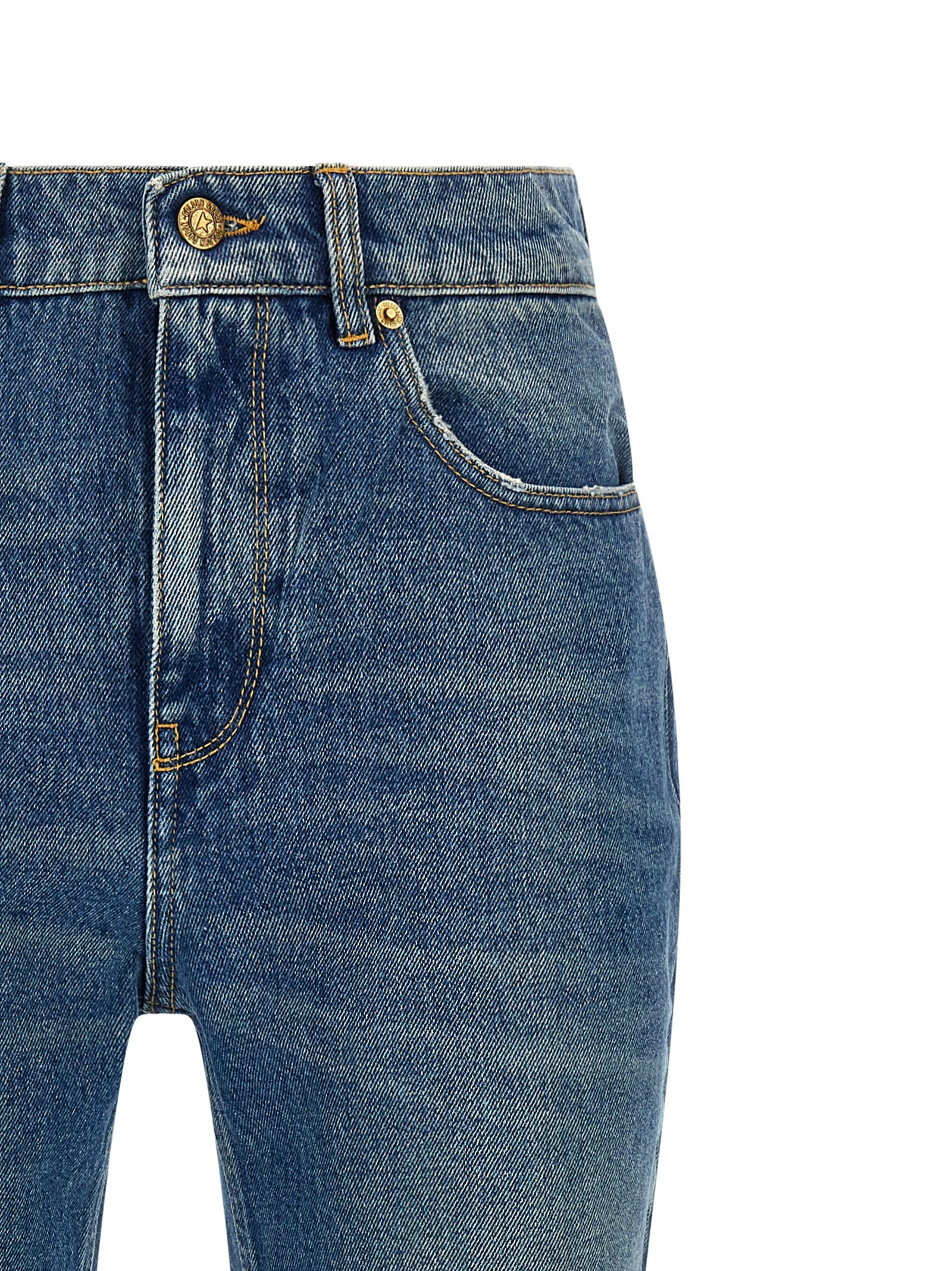 Golden Goose Blue Cotton Flared Jeans Golden Goose