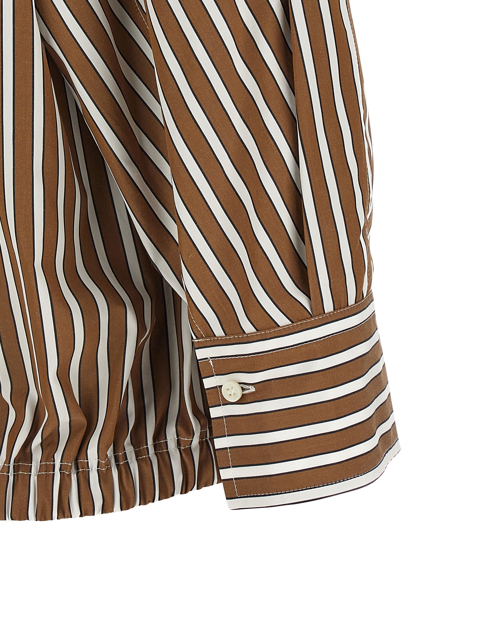 Brunello Cucinelli Brown Cotton Blouse Brunello Cucinelli