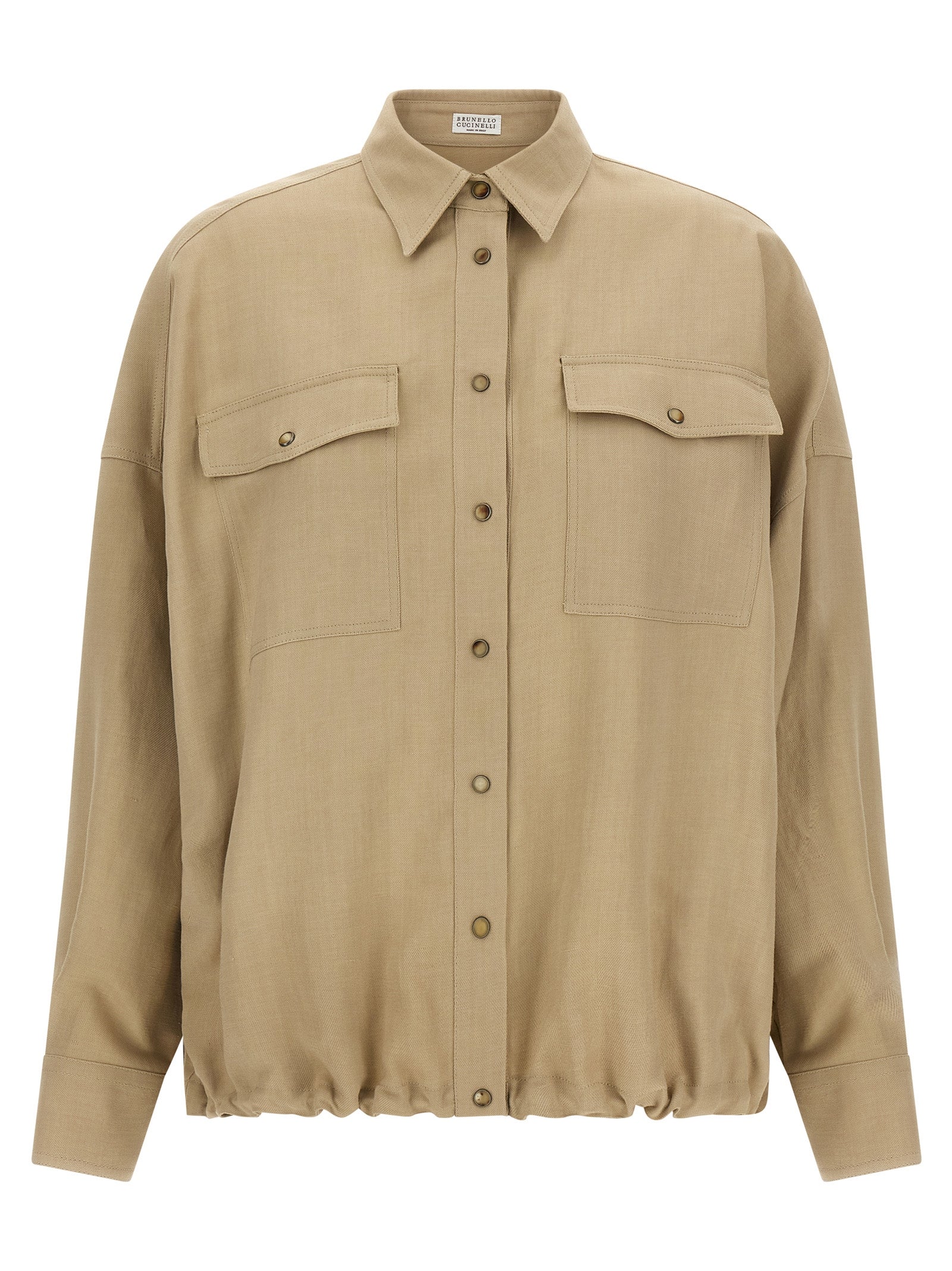 Brunello Cucinelli Beige Viscose Blouse Brunello Cucinelli