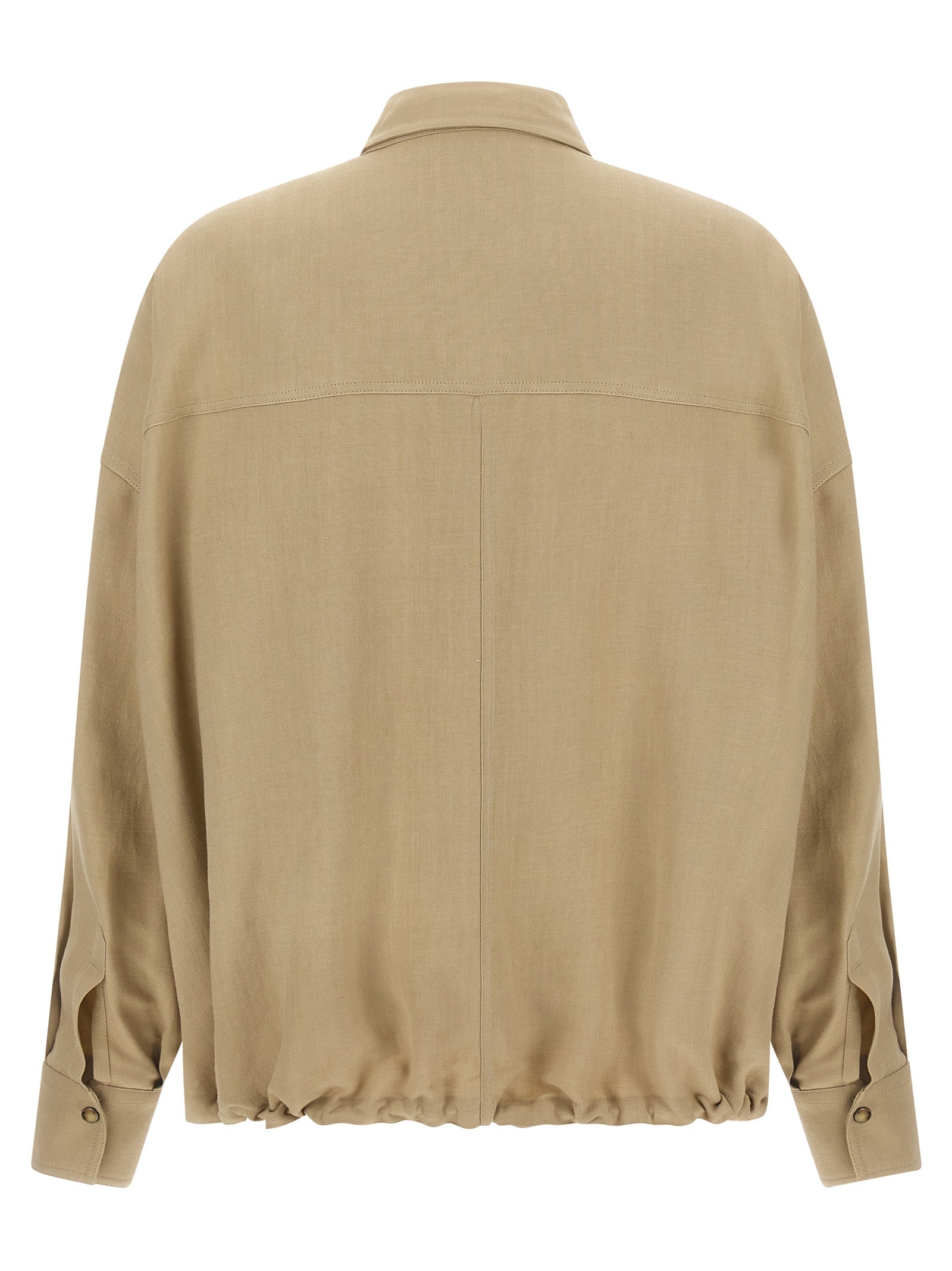 Brunello Cucinelli Beige Viscose Blouse Brunello Cucinelli