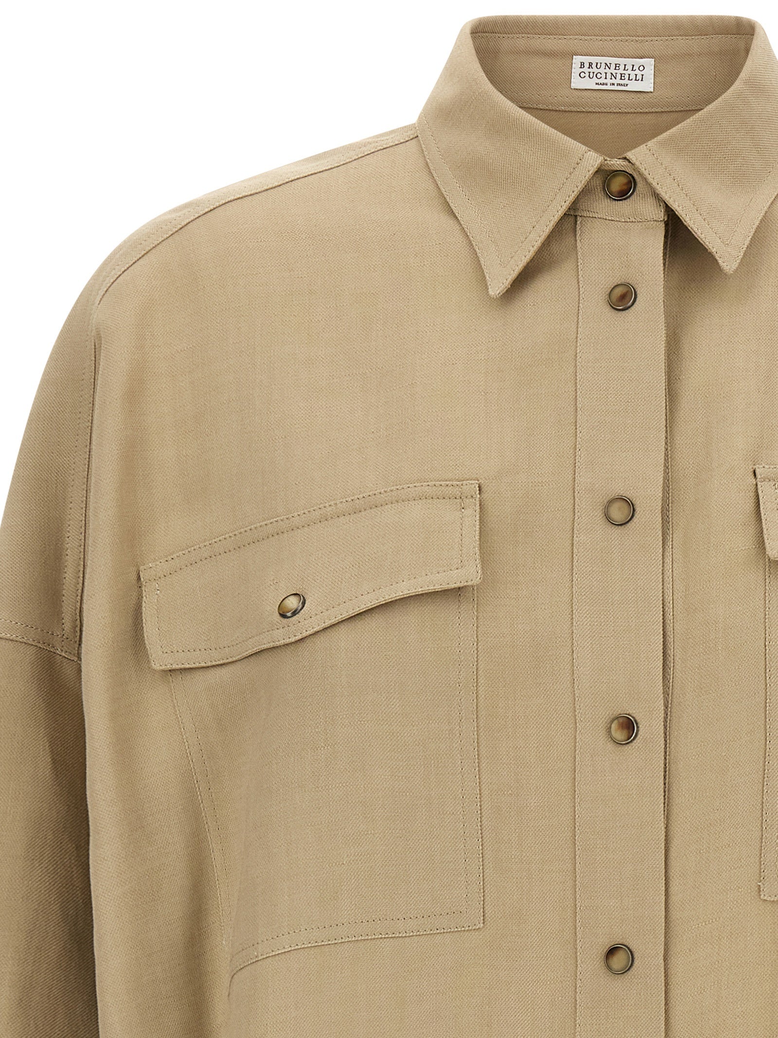 Brunello Cucinelli Beige Viscose Blouse Brunello Cucinelli