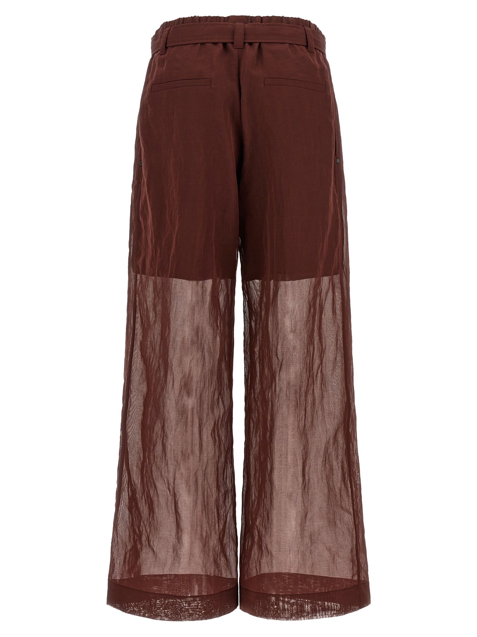 Brunello Cucinelli Bordeaux Cotton Flared Pants Brunello Cucinelli