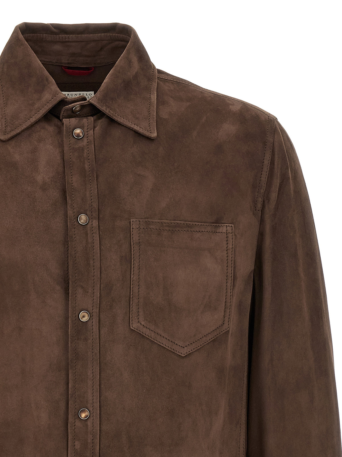 Brunello Cucinelli Brown Lamb Leather Blouse Brunello Cucinelli