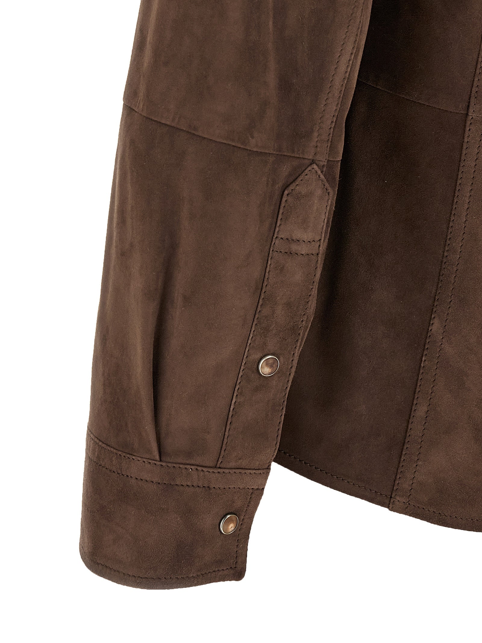 Brunello Cucinelli Brown Lamb Leather Blouse Brunello Cucinelli