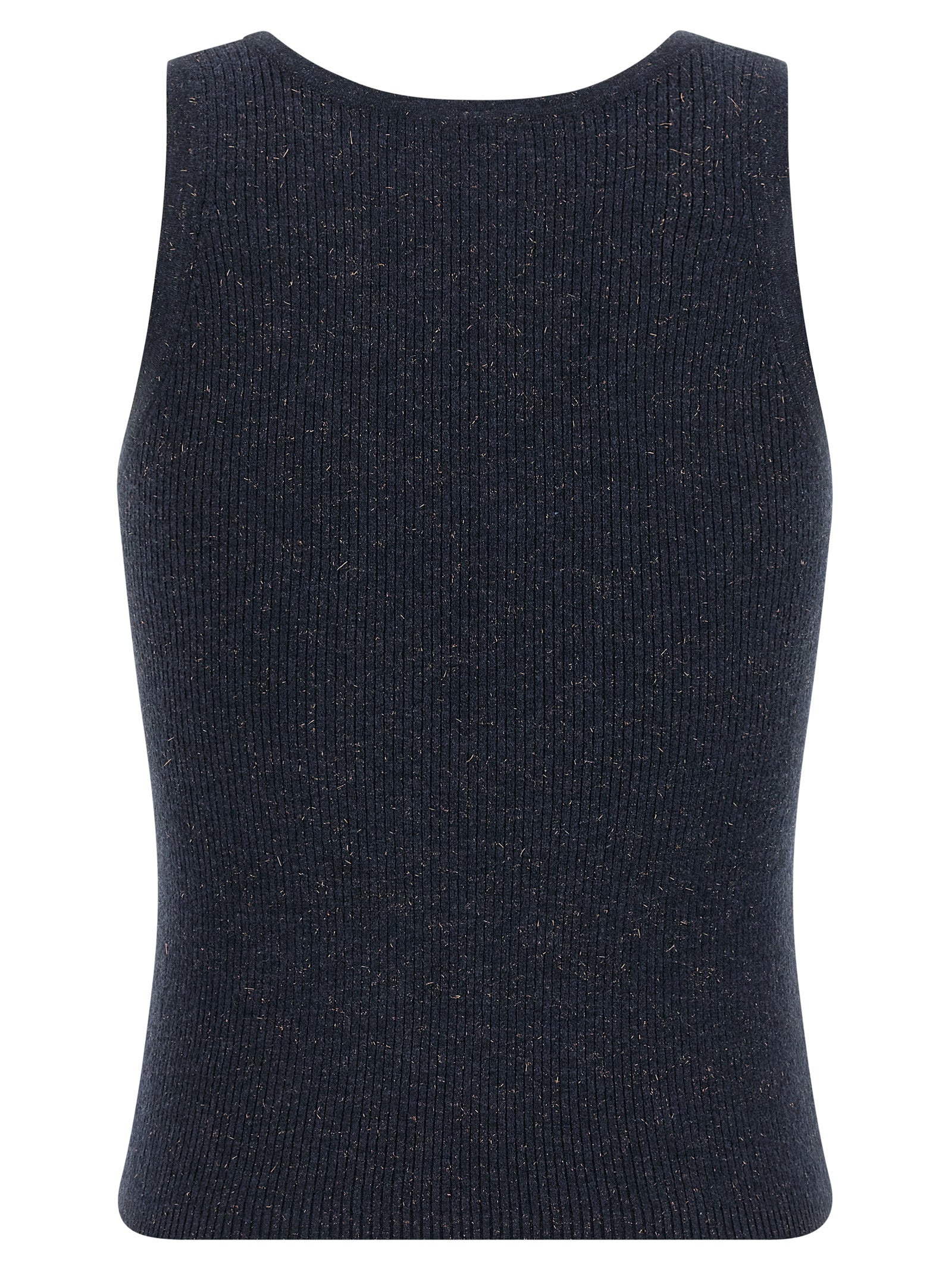 Brunello Cucinelli Blue Cashmere Sleeveles T-Shirt Brunello Cucinelli