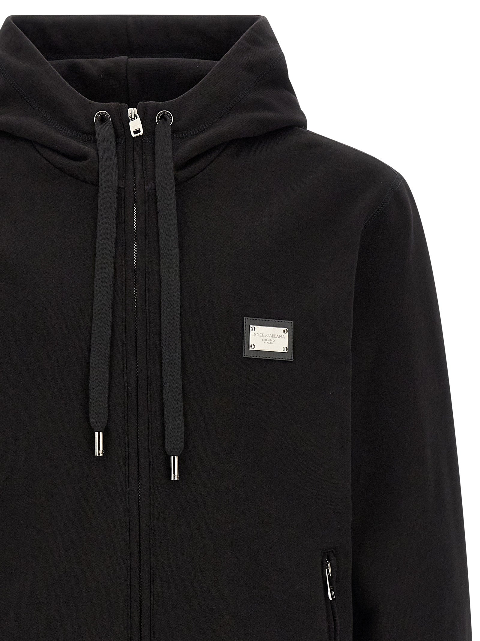 Dolce & Gabbana Black Cotton Sweatshirt Dolce & Gabbana