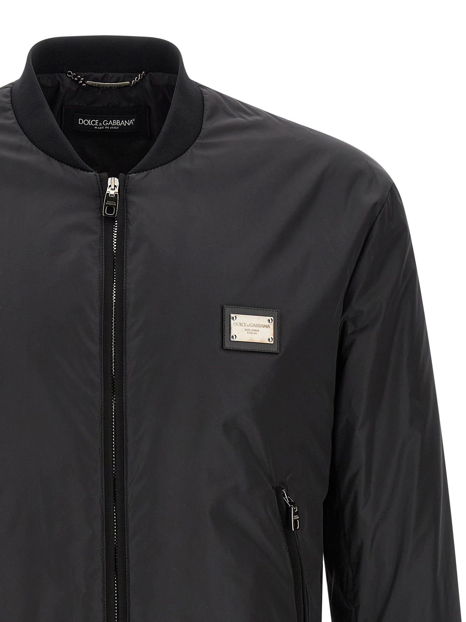 Dolce & Gabbana Black Polyamide Bomber Dolce & Gabbana
