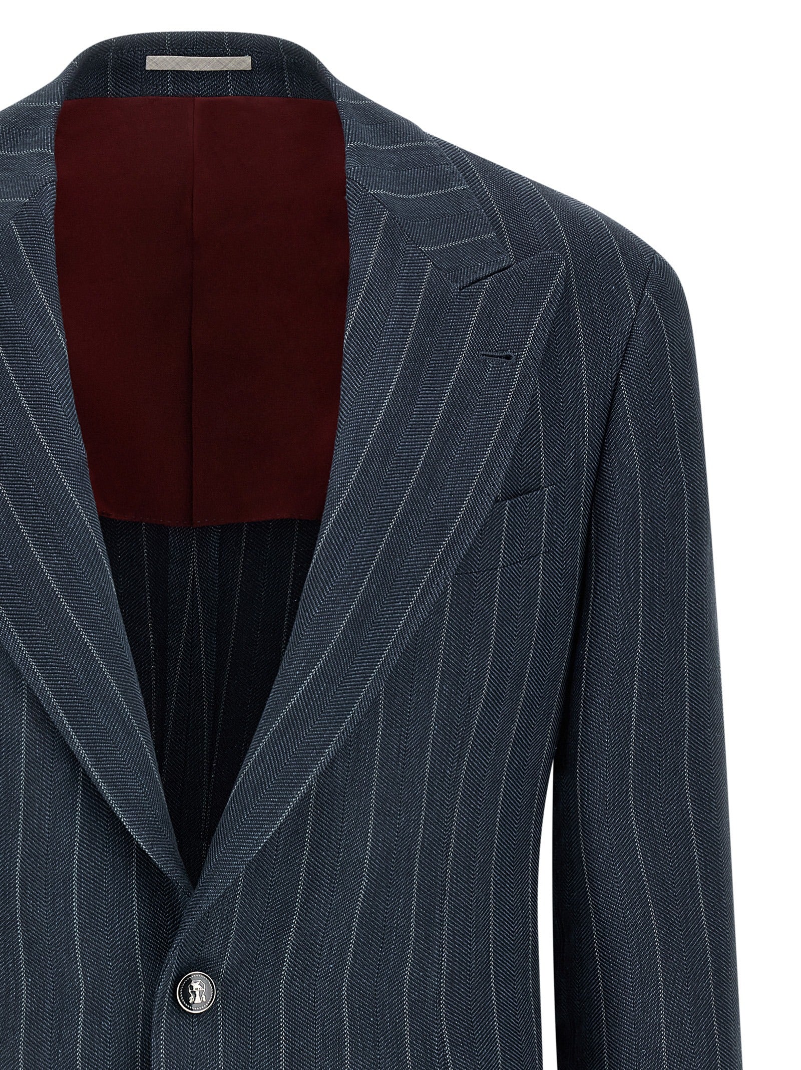 Brunello Cucinelli Blue Hemp Blazer Brunello Cucinelli