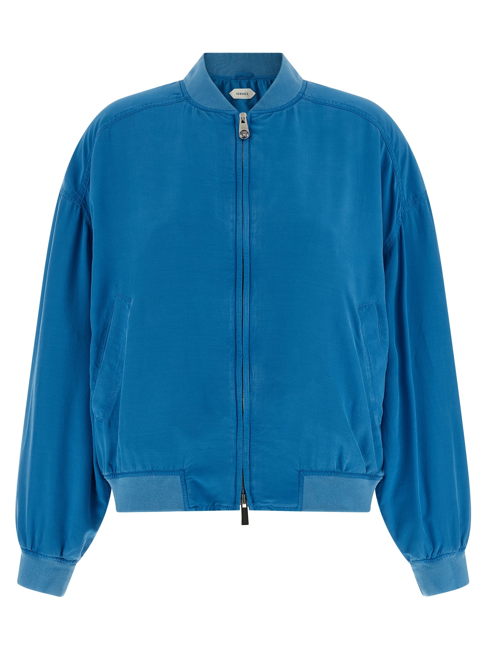 Versace Blue Silk Bomber Versace