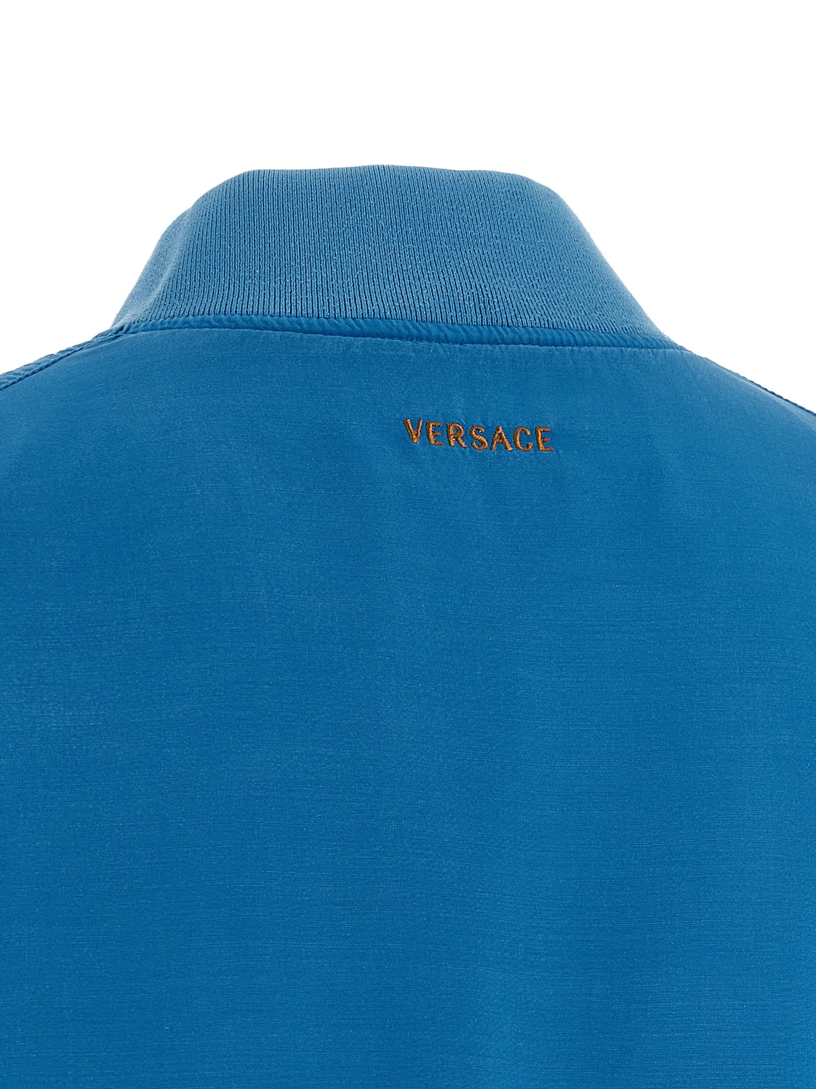 Versace Blue Silk Bomber Versace