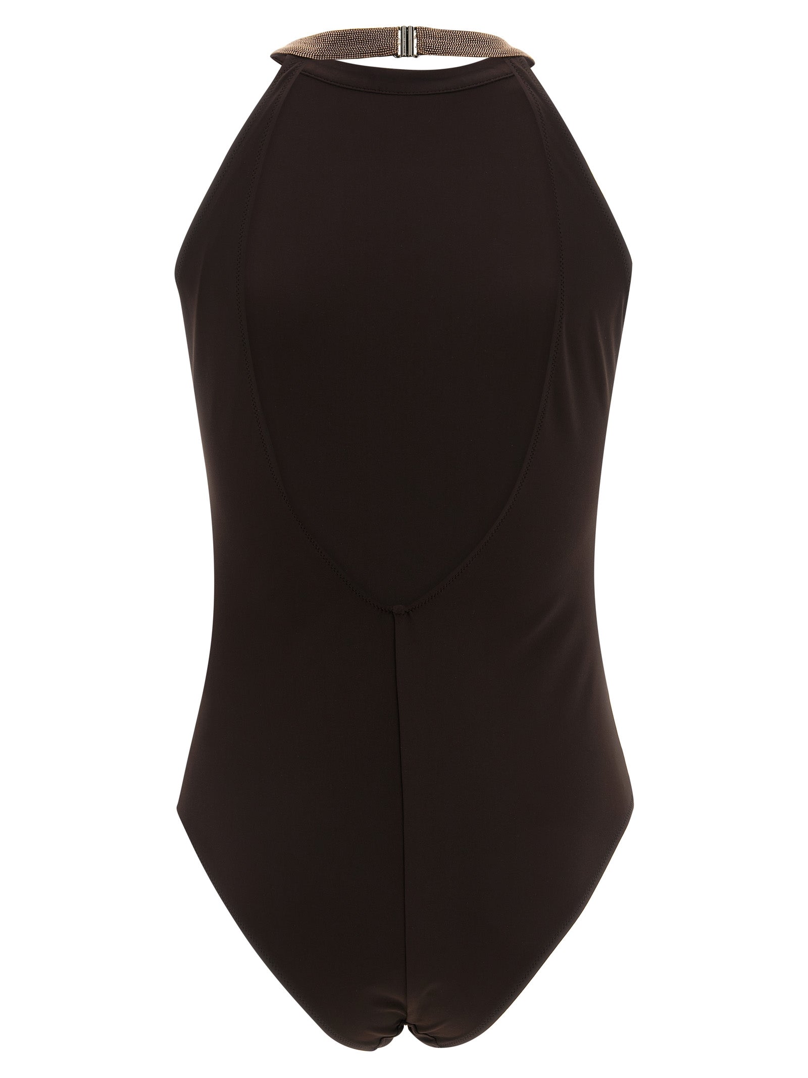 Brunello Cucinelli Brown Polyamide One-Piece Swimsuit Brunello Cucinelli