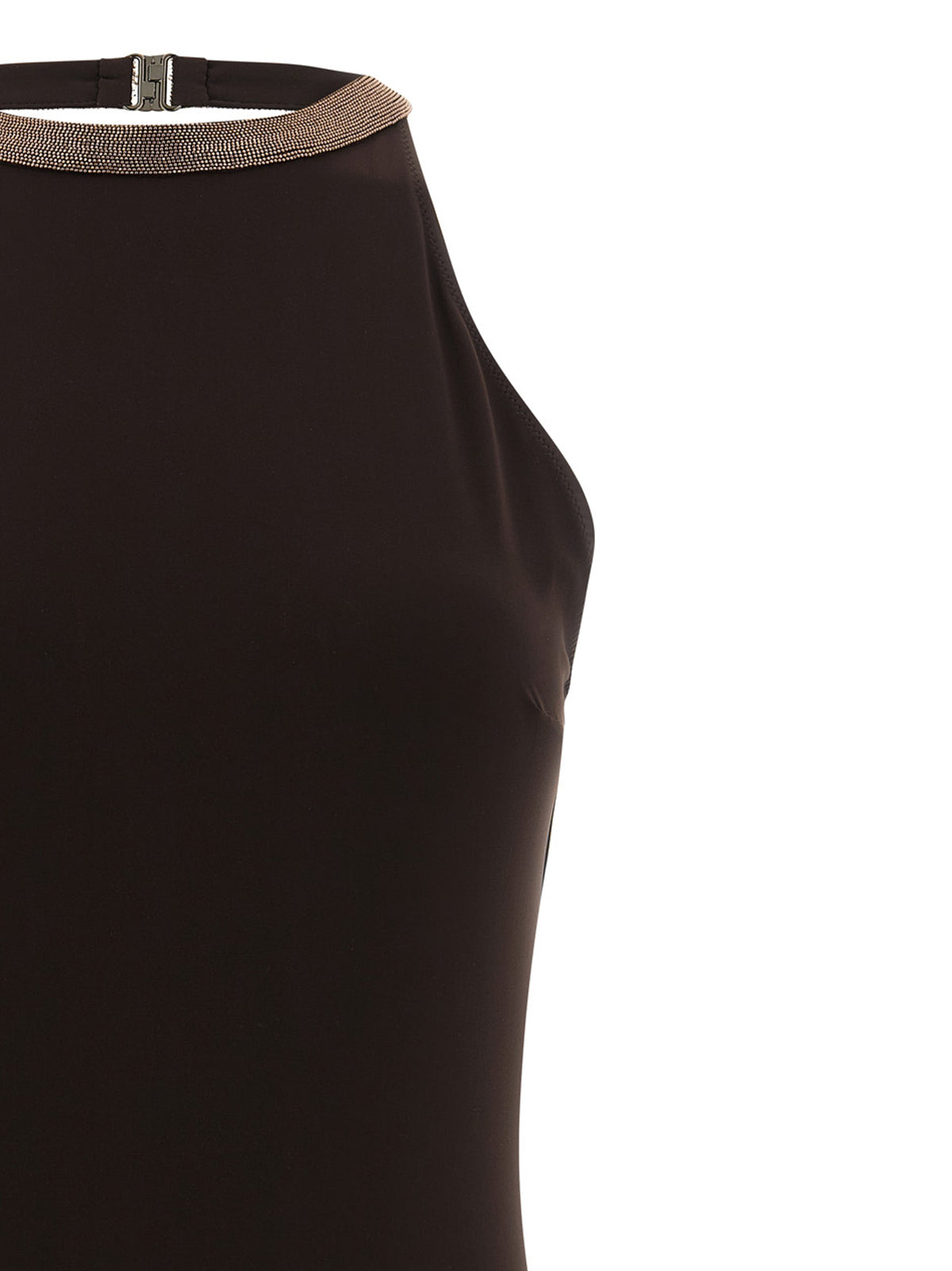 Brunello Cucinelli Brown Polyamide One-Piece Swimsuit Brunello Cucinelli