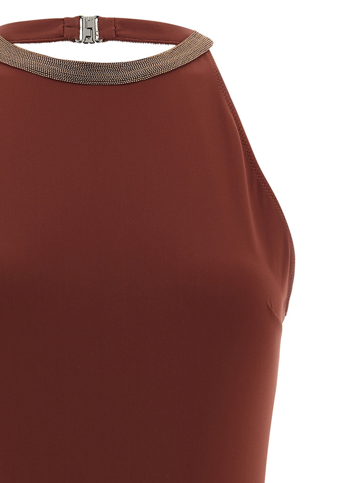 Brunello Cucinelli Bordeaux Polyamide One-Piece Swimsuit Brunello Cucinelli