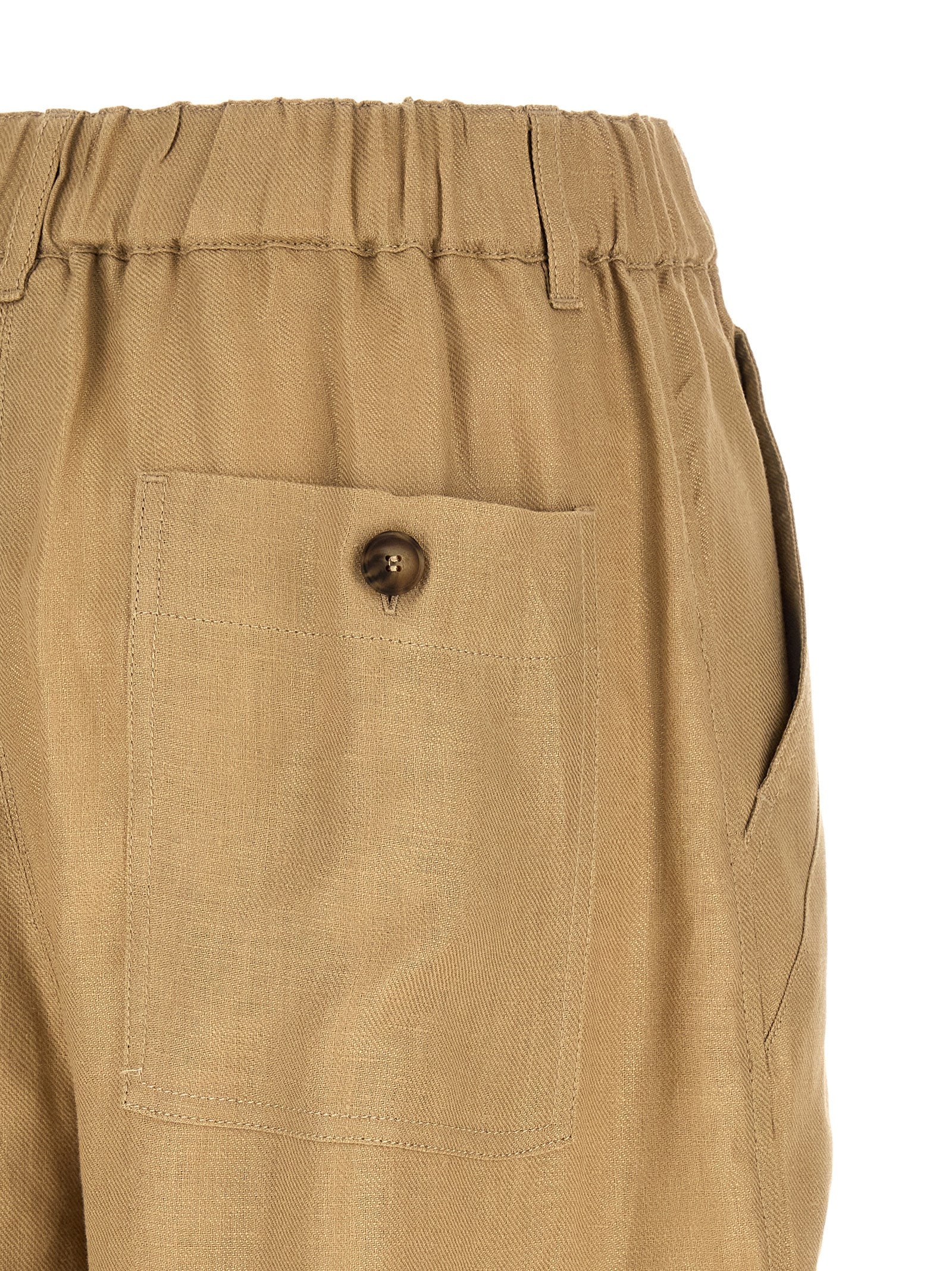 Max Mara Beige Linen Cargo Pants Max Mara