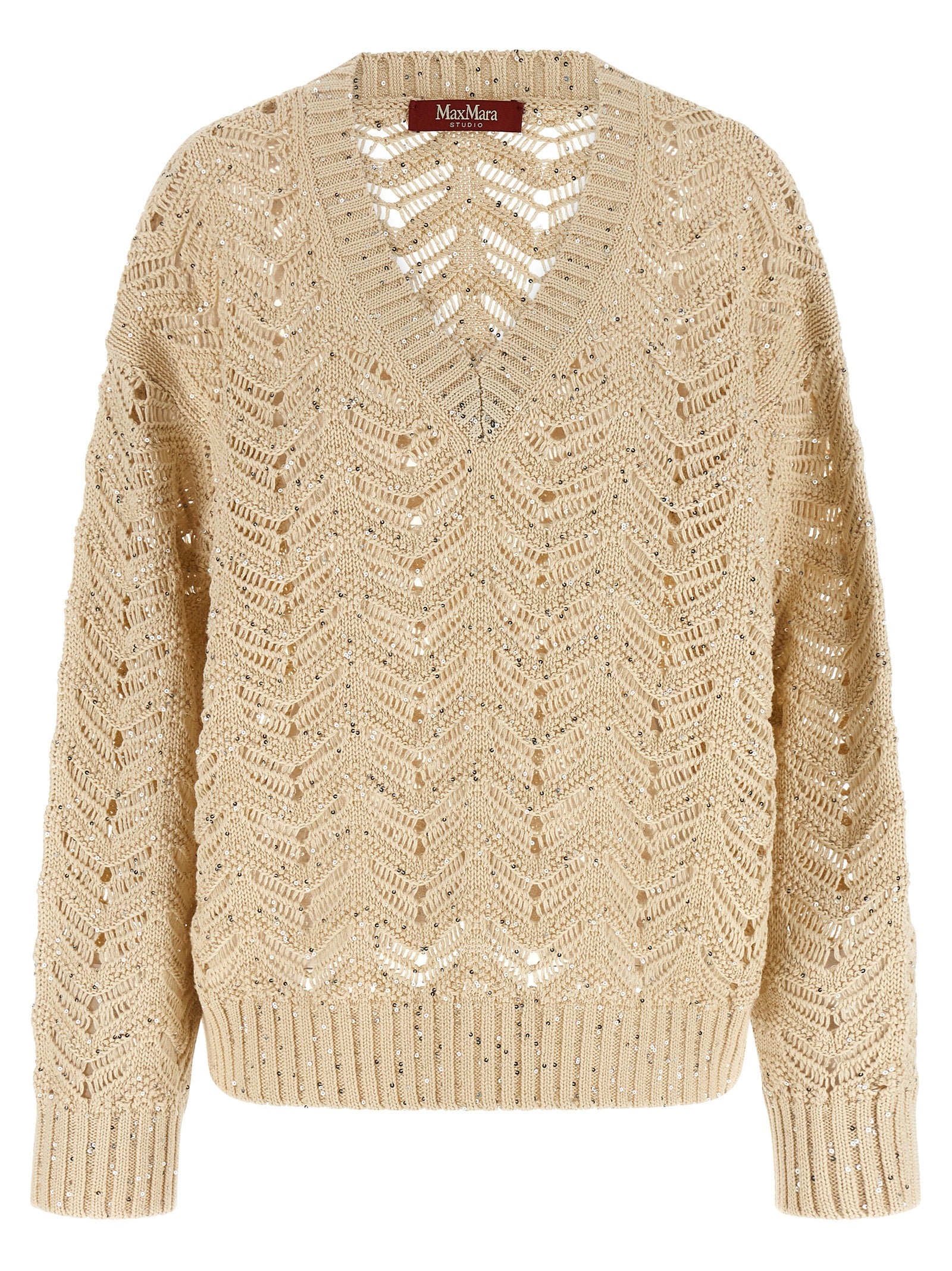 Max Mara Beige Cotton Cardigan Max Mara