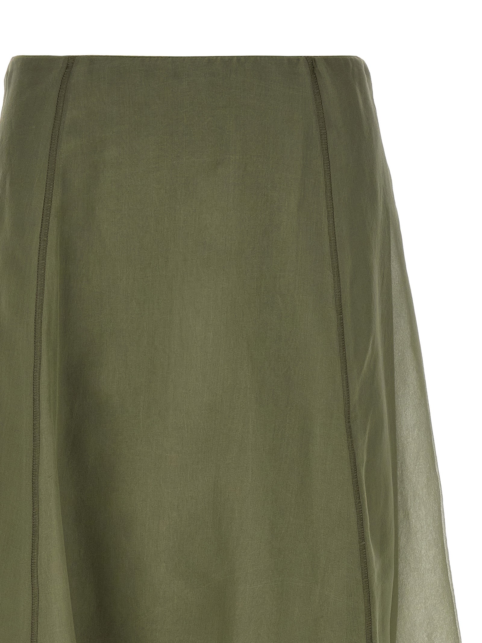 Brunello Cucinelli Bicolor Silk Midi Skirt Brunello Cucinelli