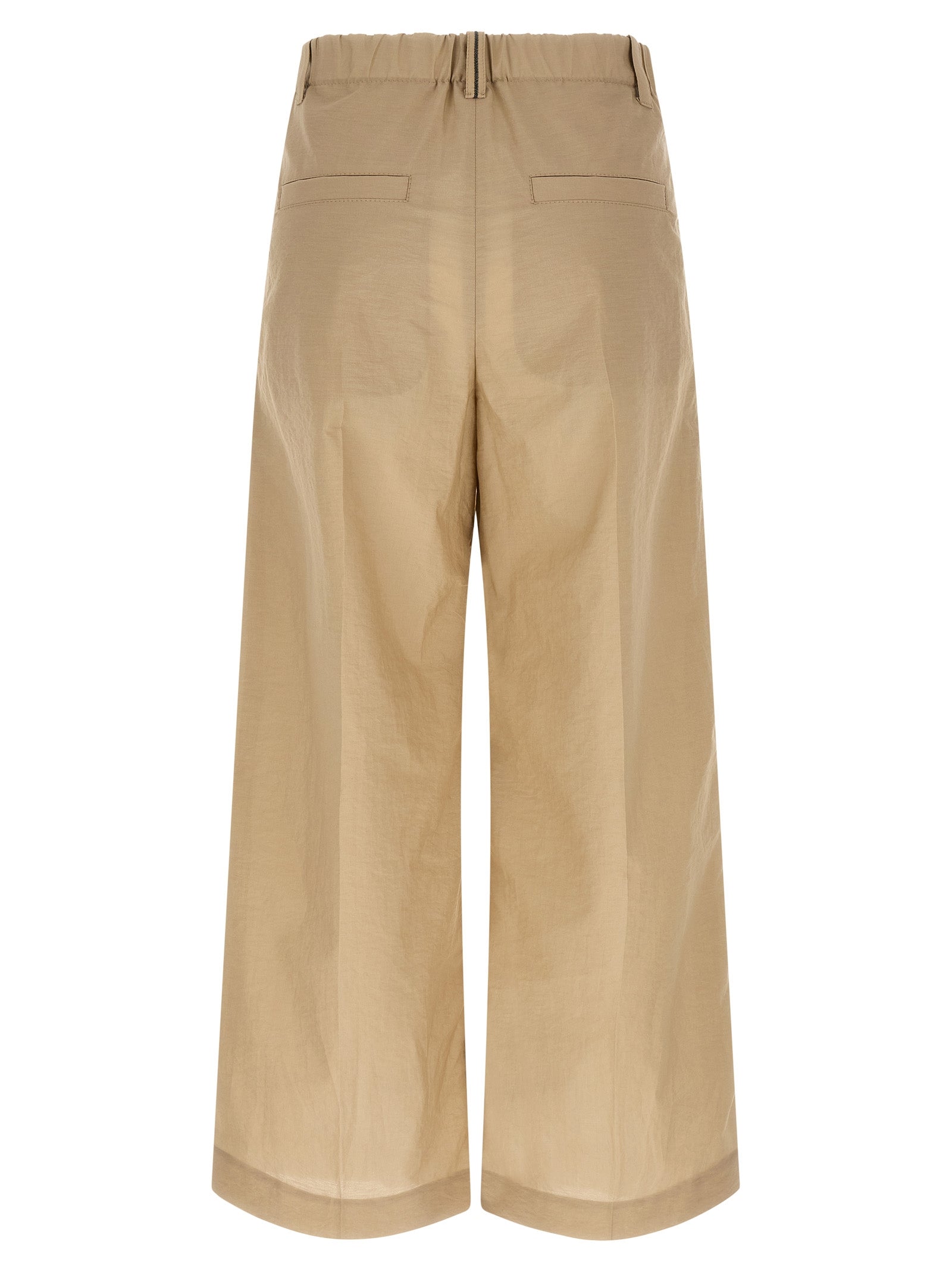 Brunello Cucinelli Beige Cotton Casual Pants Brunello Cucinelli
