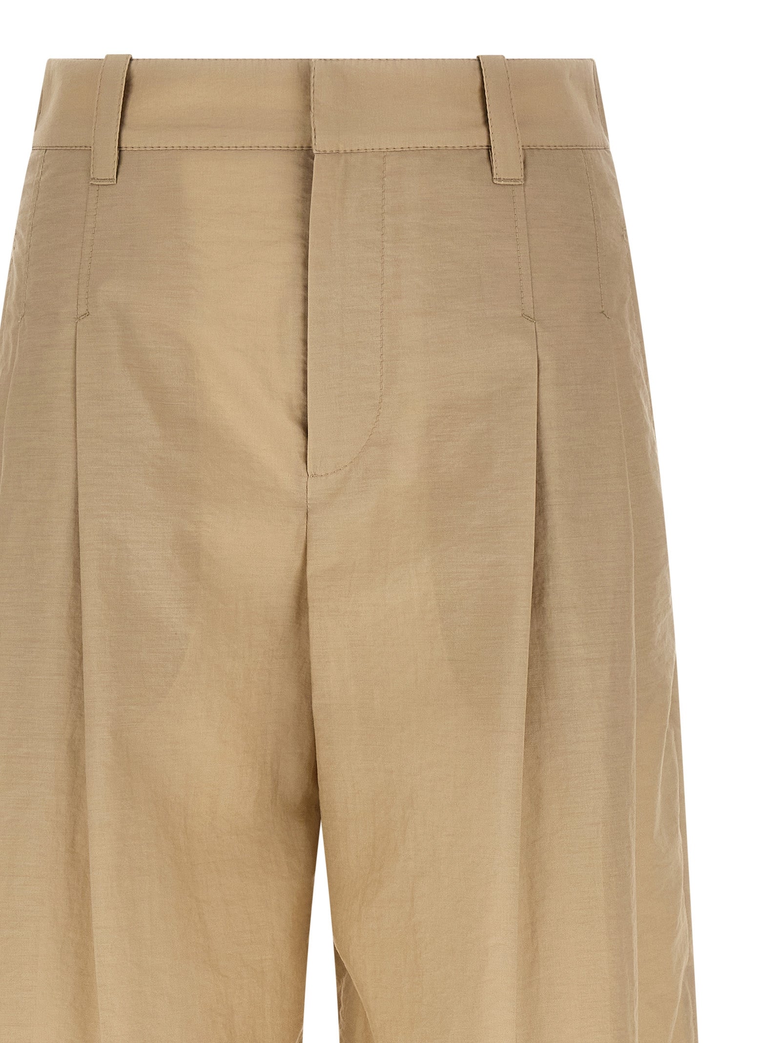 Brunello Cucinelli Beige Cotton Casual Pants Brunello Cucinelli