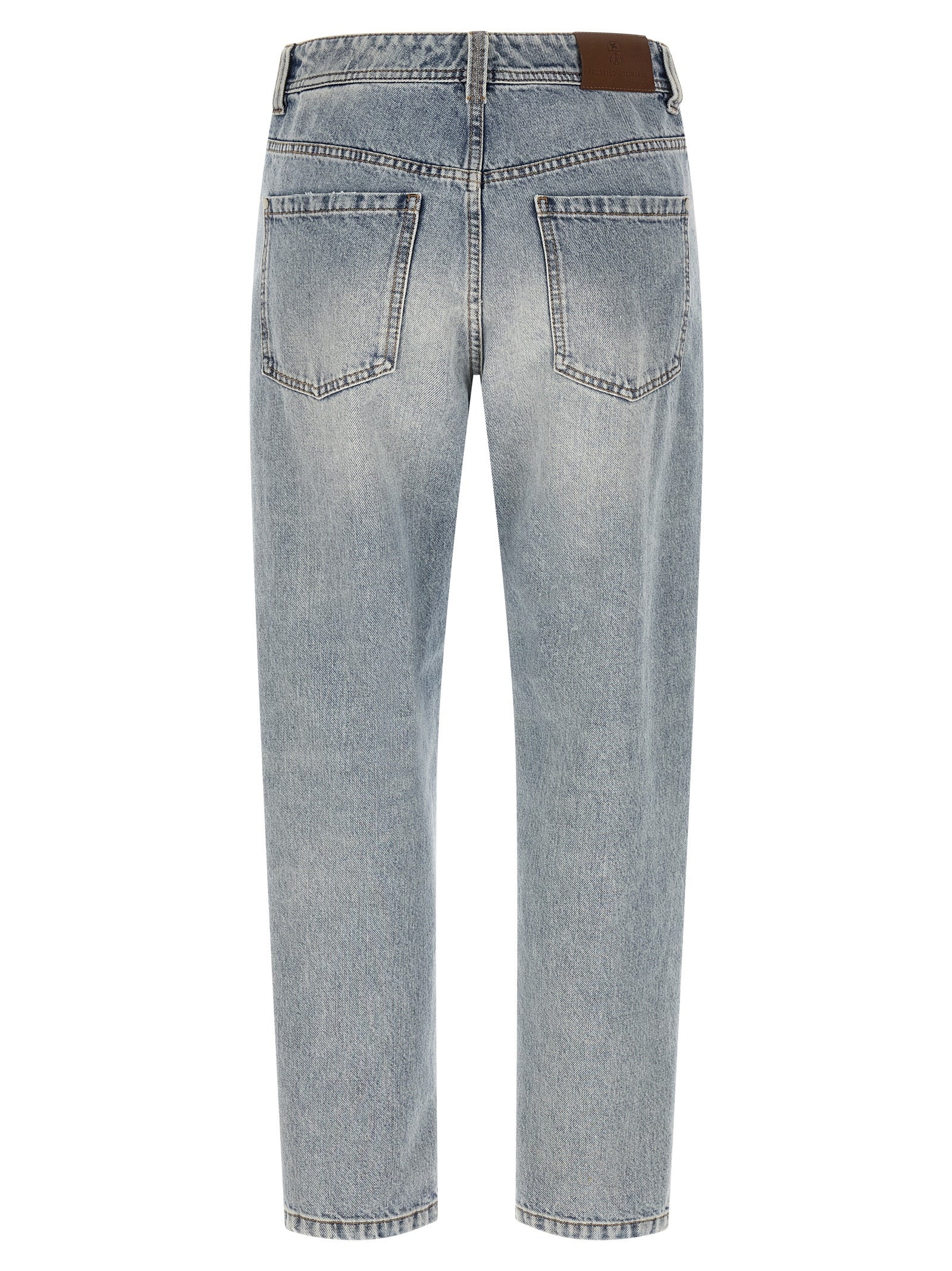 Brunello Cucinelli Blue Cotton Tapered Jeans Brunello Cucinelli
