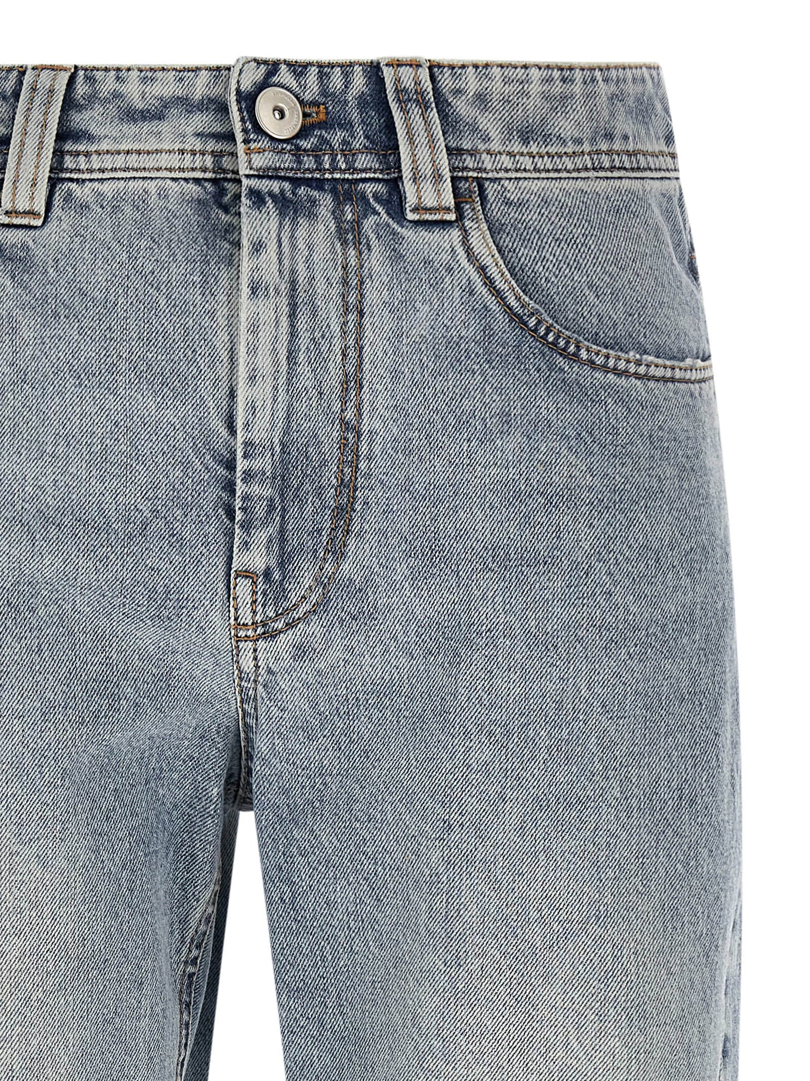 Brunello Cucinelli Blue Cotton Tapered Jeans Brunello Cucinelli