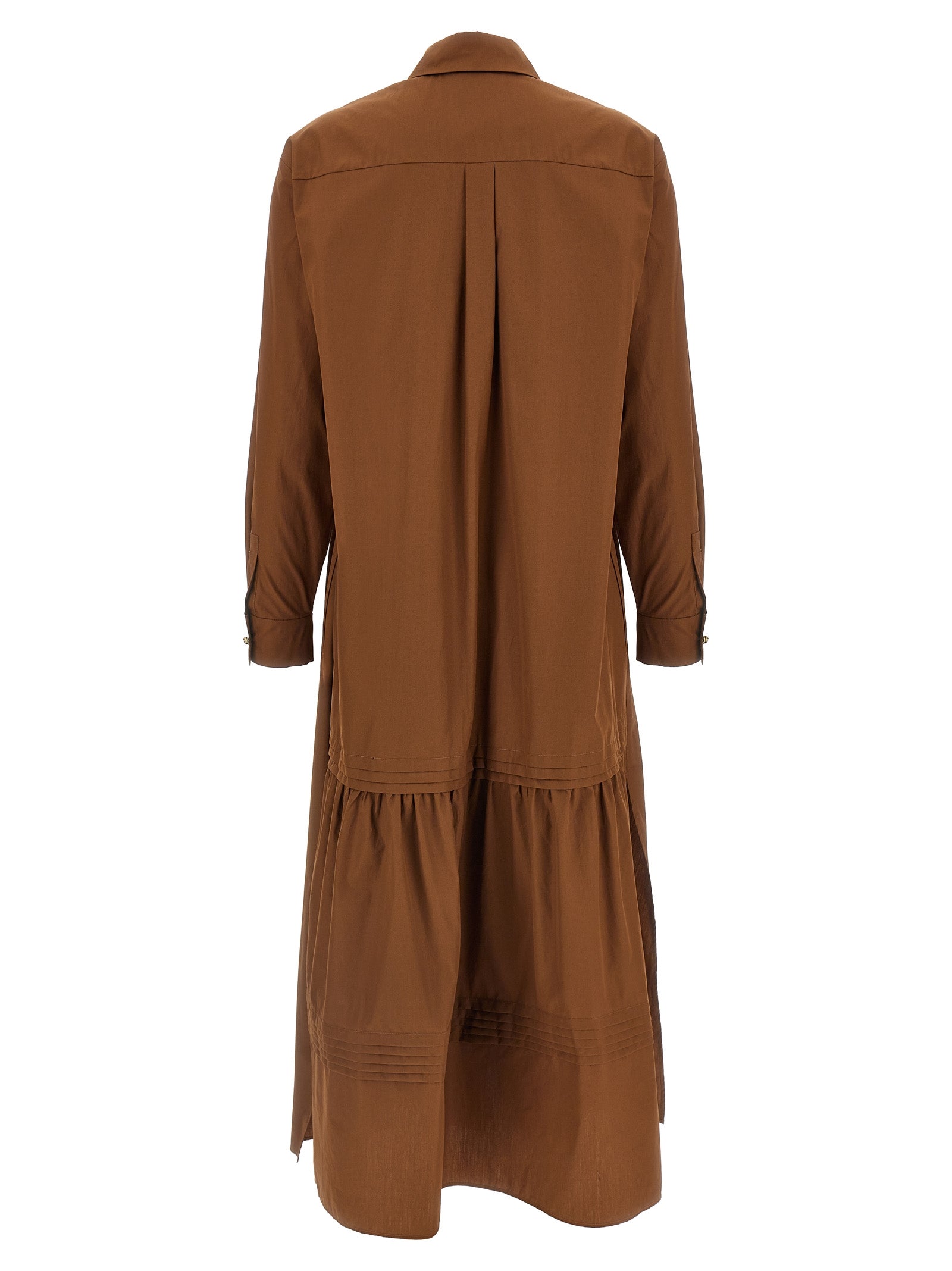 Max Mara Brown Cotton Long Dress Max Mara