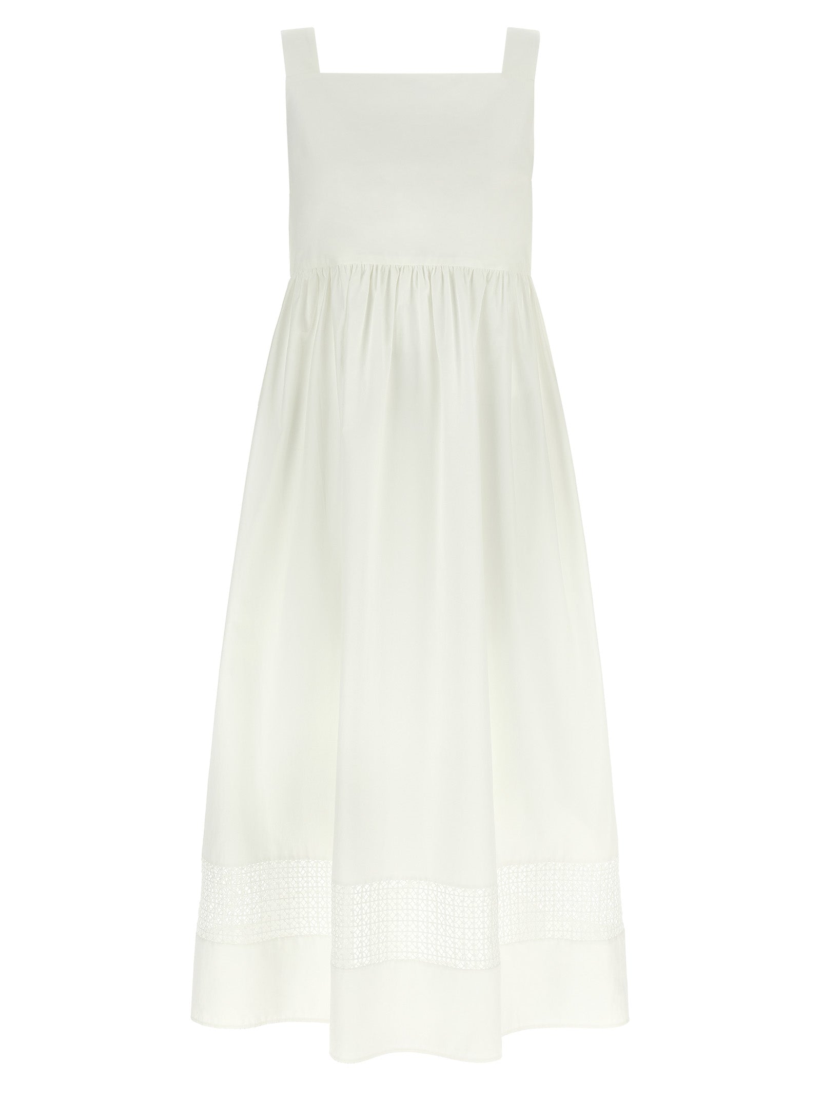 Max Mara White Cotton Long Dress Max Mara