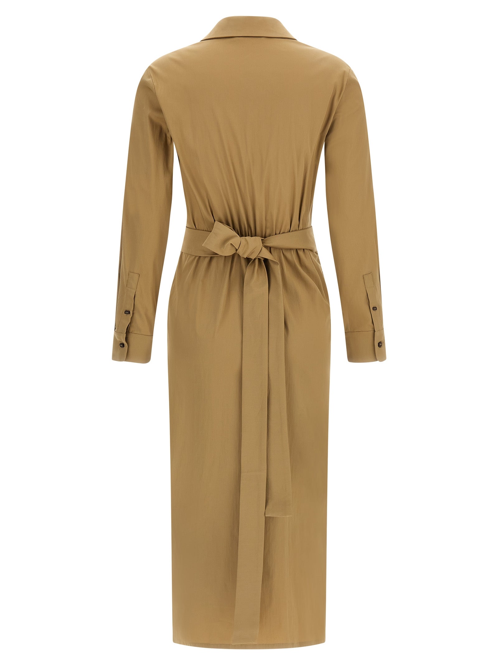 Max Mara Beige Cotton Midi Dress Max Mara