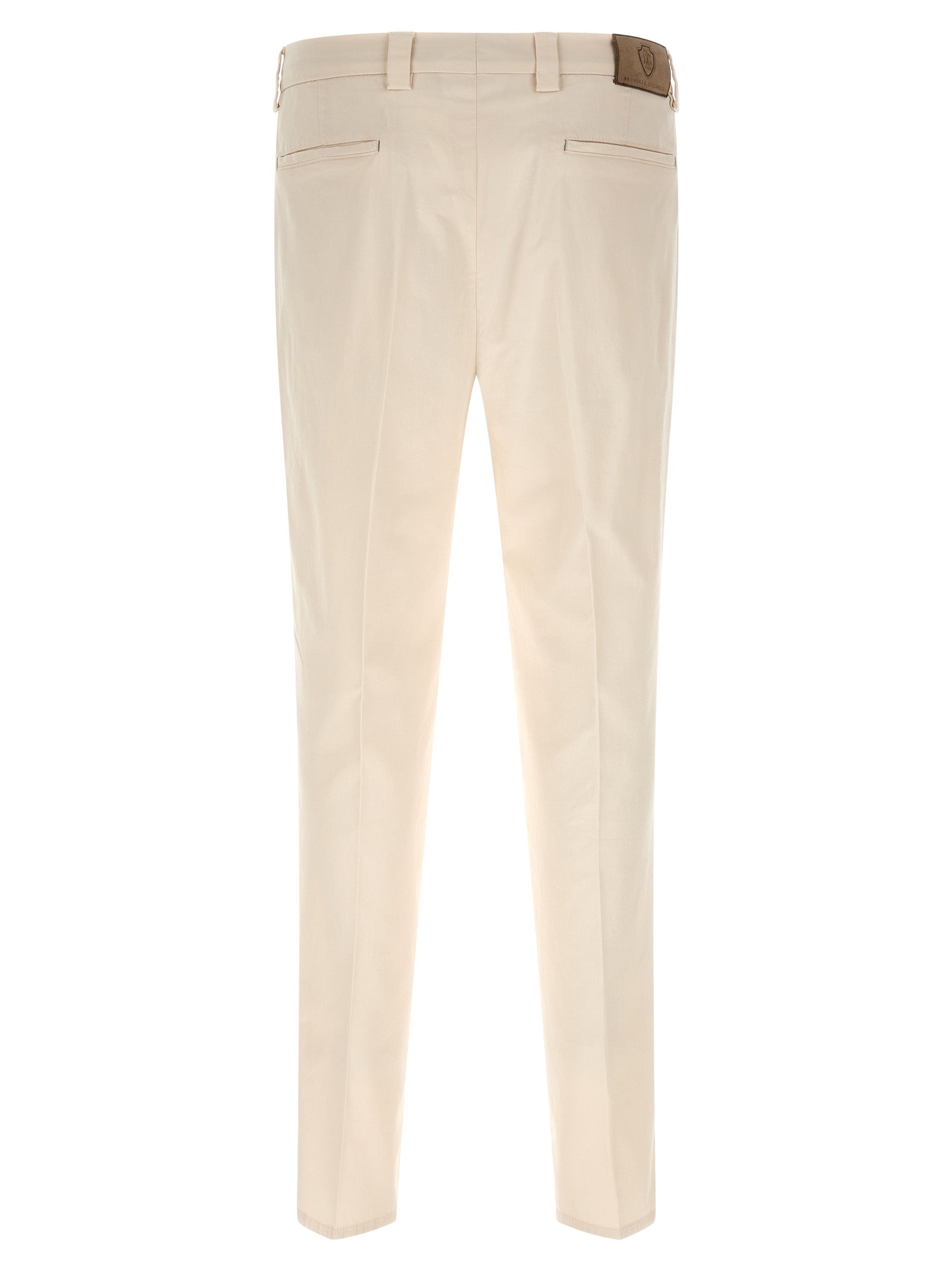 Brunello Cucinelli White Cotton Casual Pants Brunello Cucinelli