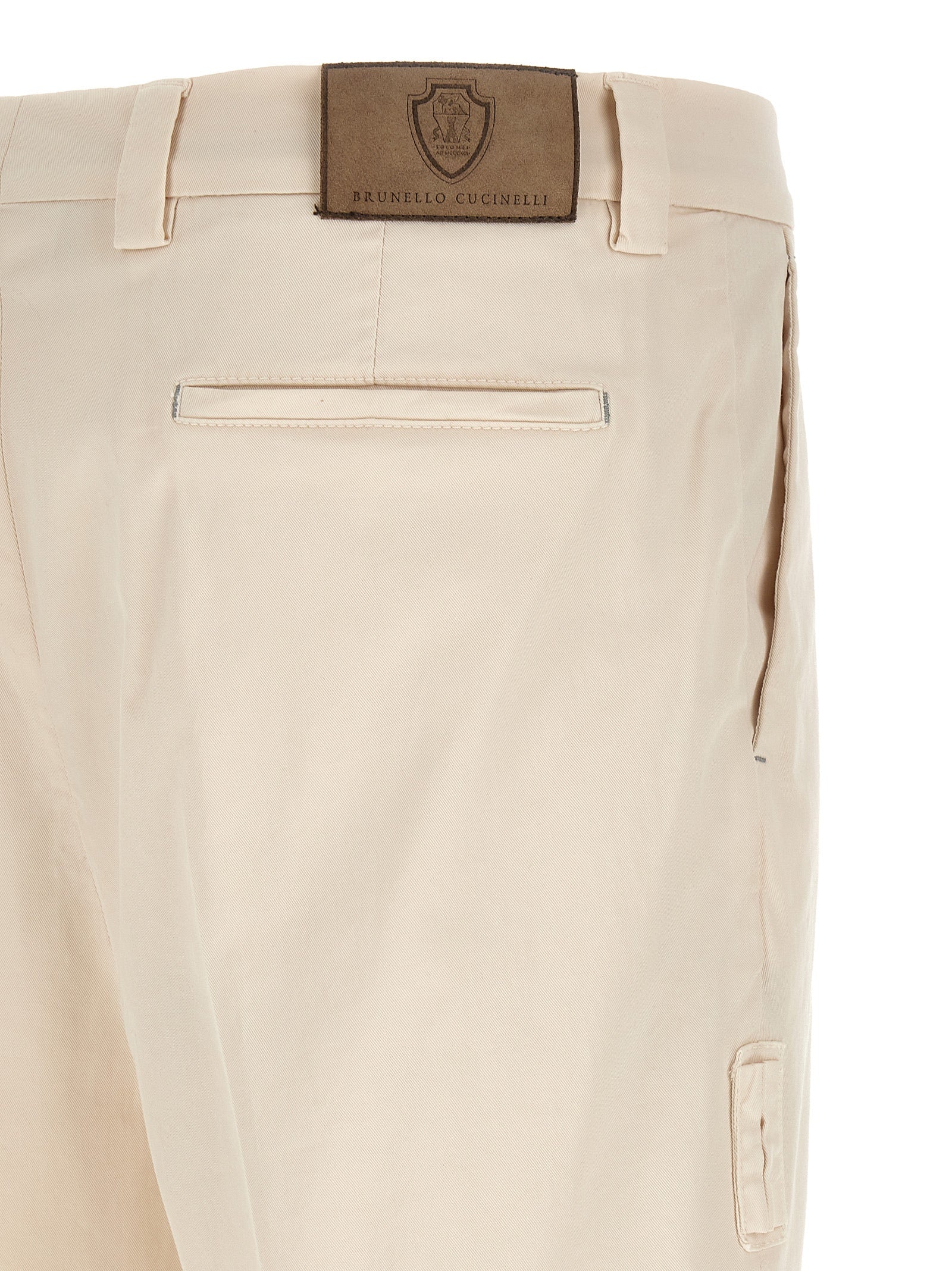 Brunello Cucinelli White Cotton Casual Pants Brunello Cucinelli