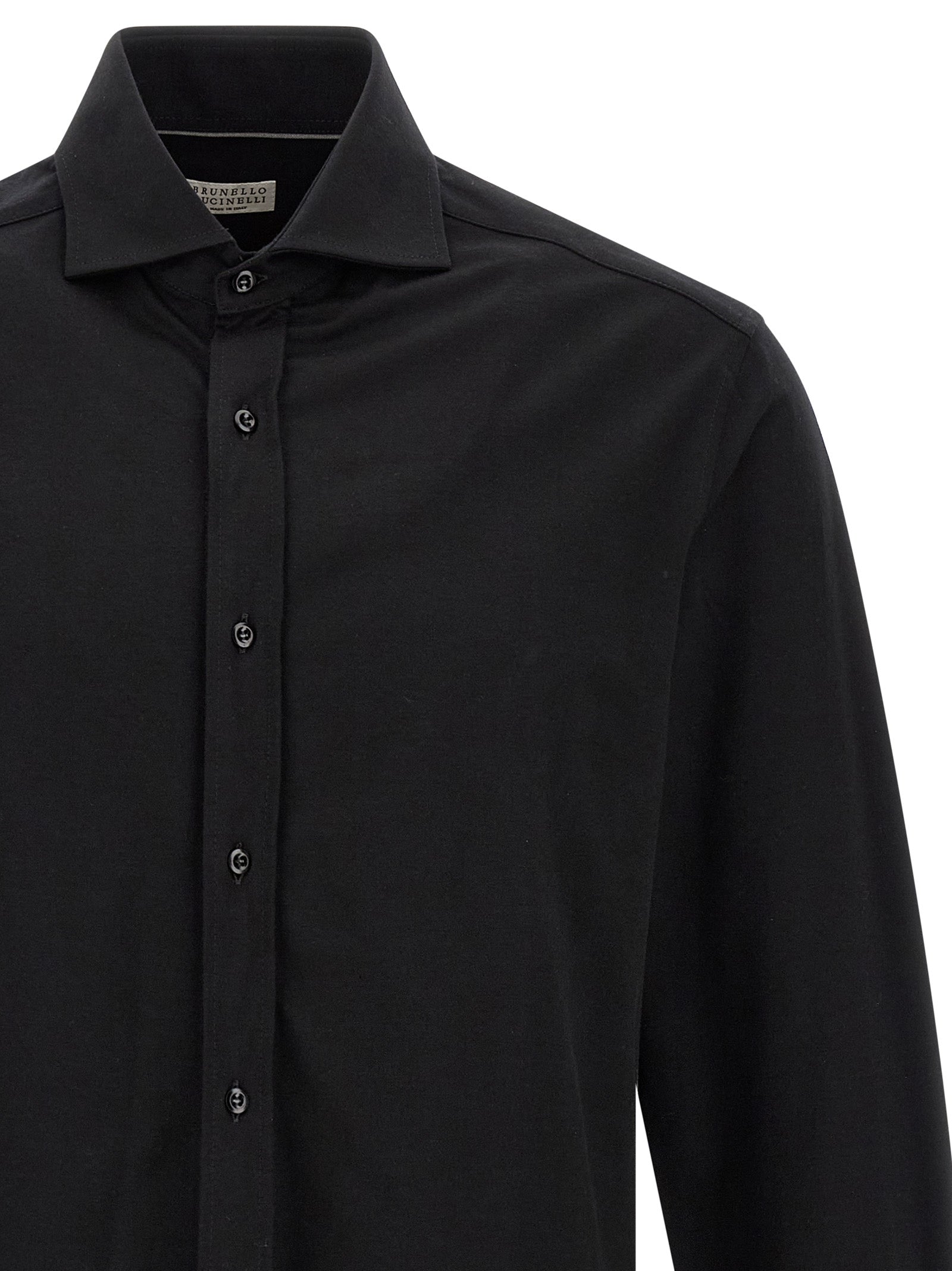Brunello Cucinelli Black Cotton Blouse Brunello Cucinelli
