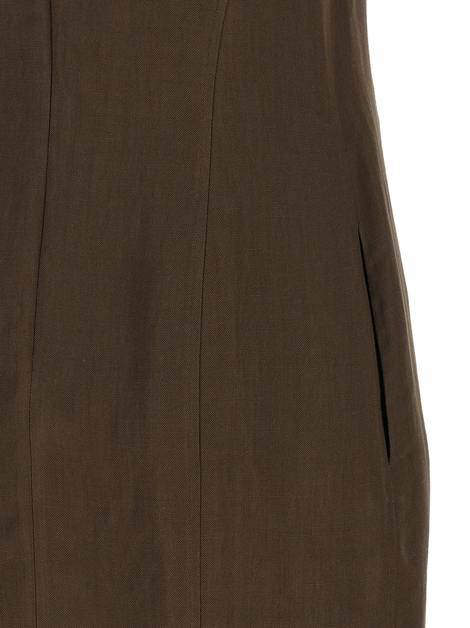 Brunello Cucinelli Brown Viscose Short Dress Brunello Cucinelli