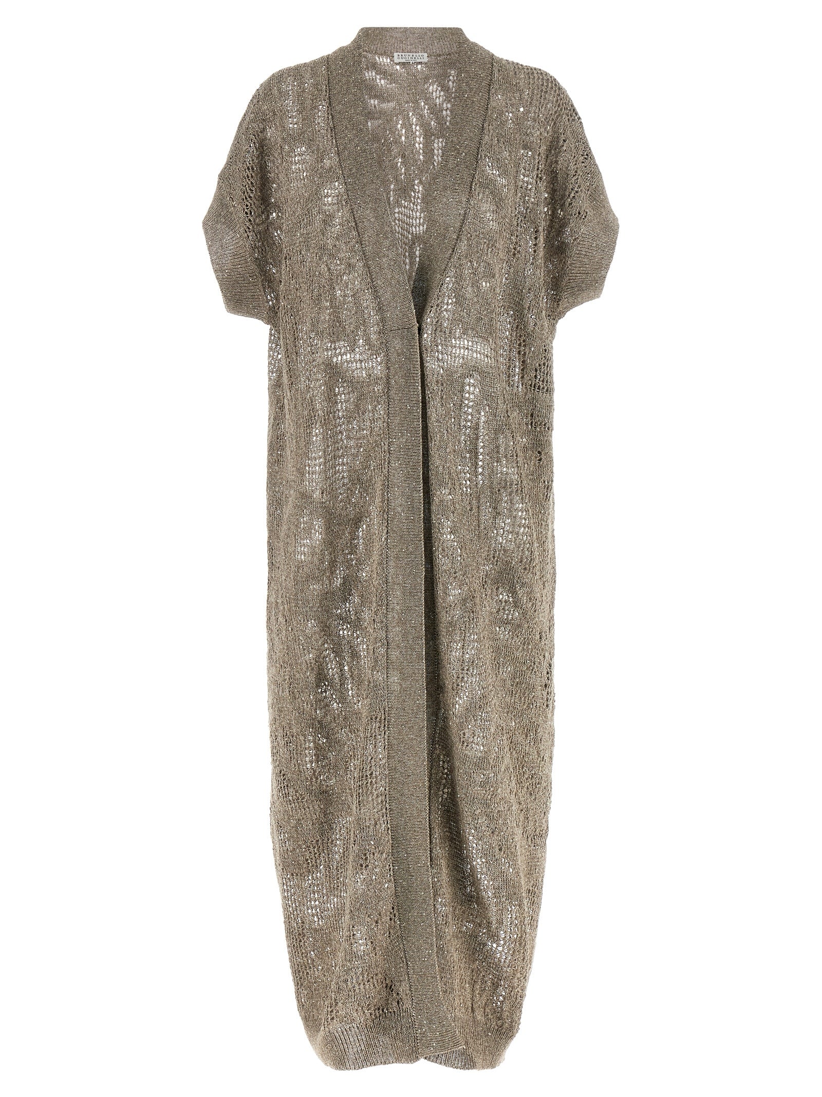Brunello Cucinelli Brown Linen Cardigan Brunello Cucinelli