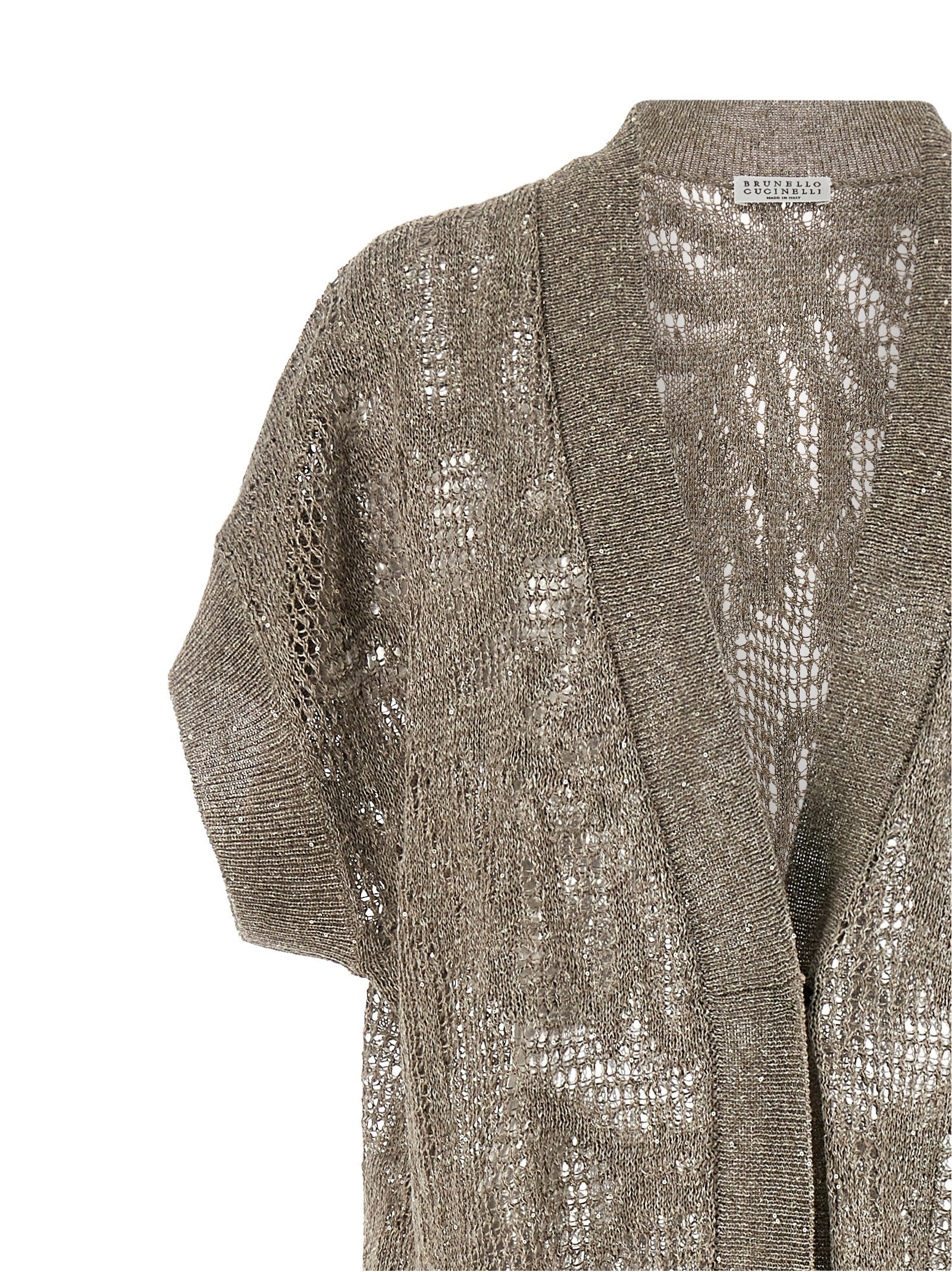 Brunello Cucinelli Brown Linen Cardigan Brunello Cucinelli