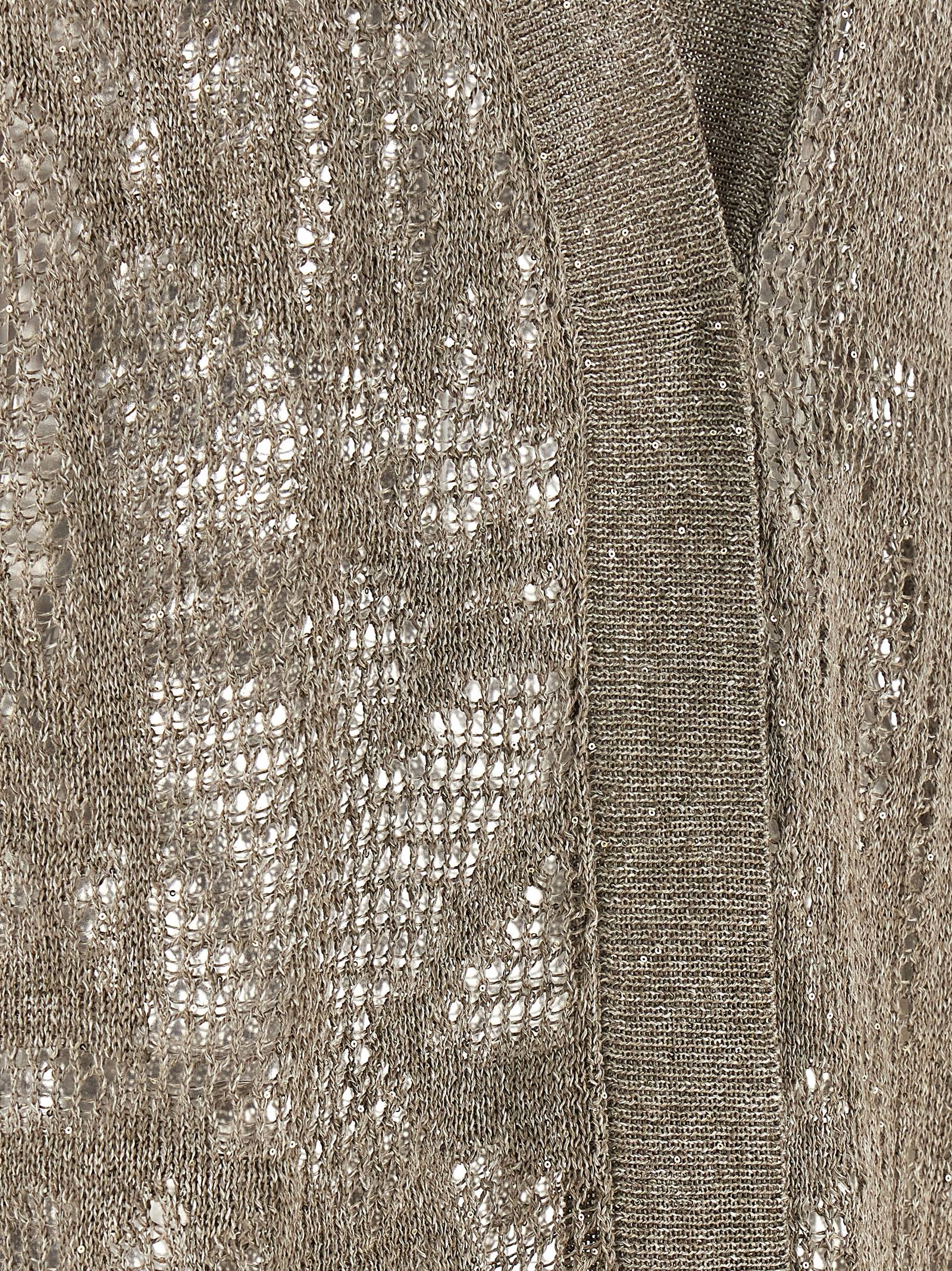 Brunello Cucinelli Brown Linen Cardigan Brunello Cucinelli