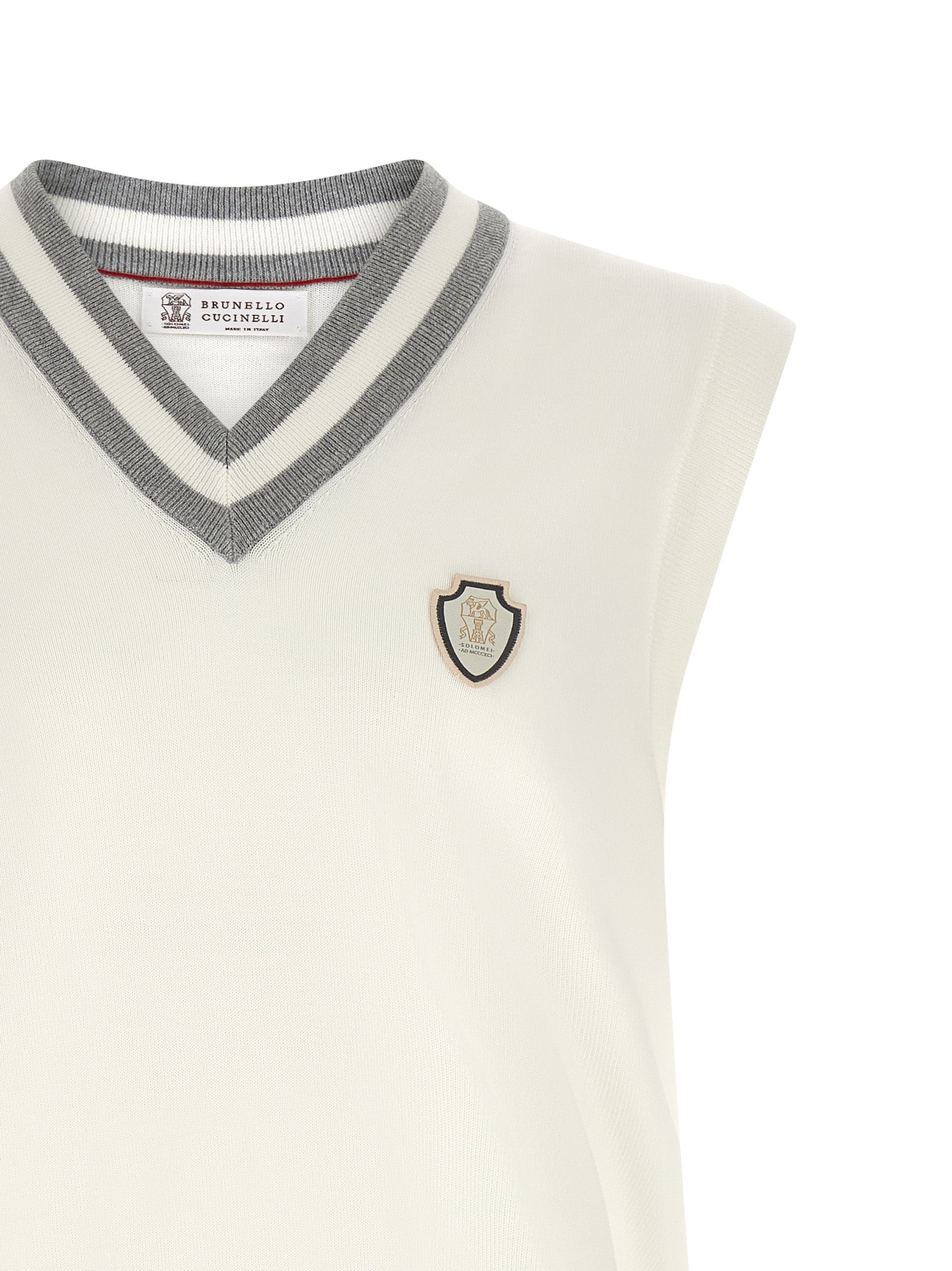 Brunello Cucinelli White Cotton Sweatshirt Brunello Cucinelli