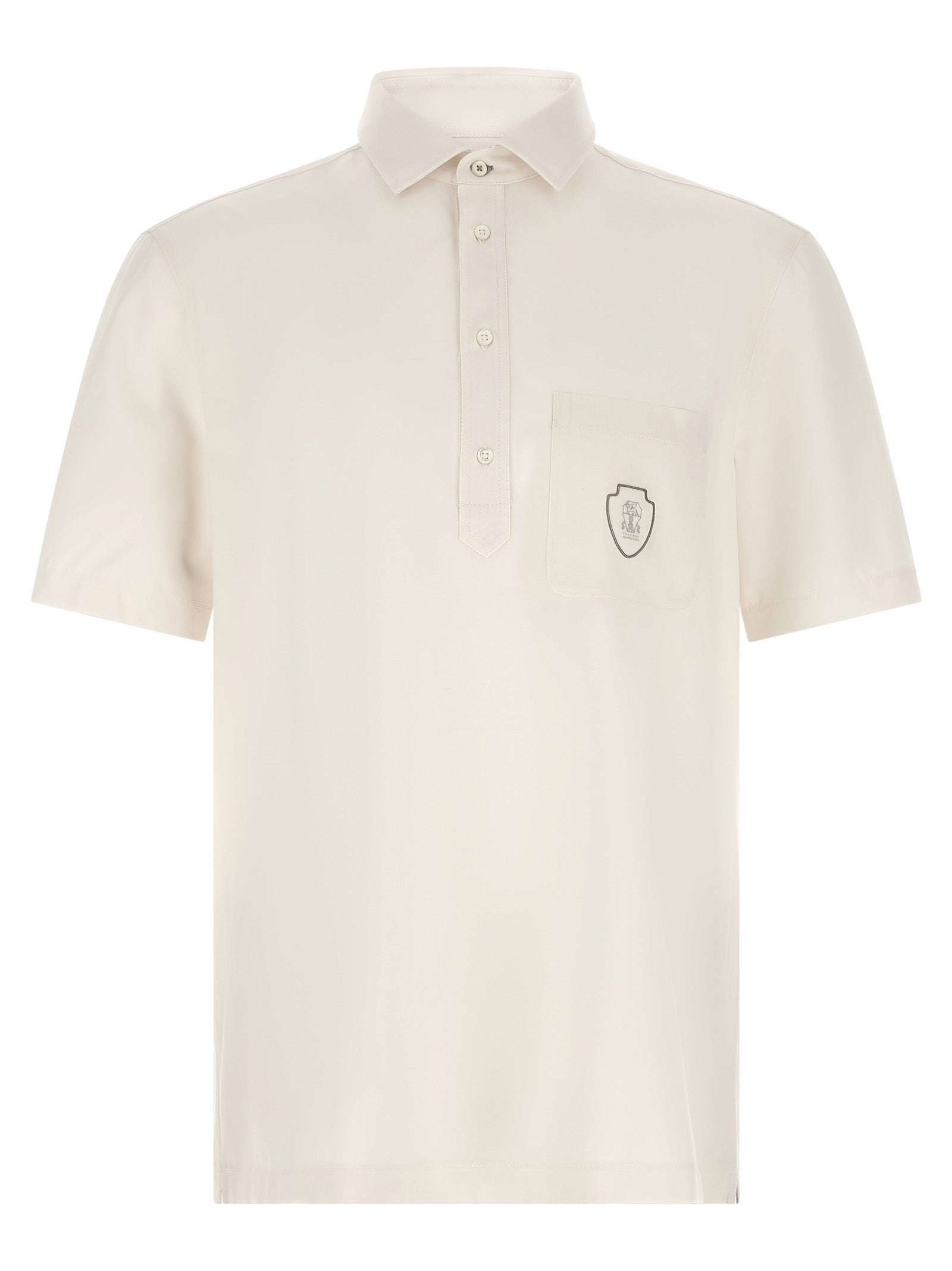 Brunello Cucinelli White Virgin Wool Polo Shirt Brunello Cucinelli