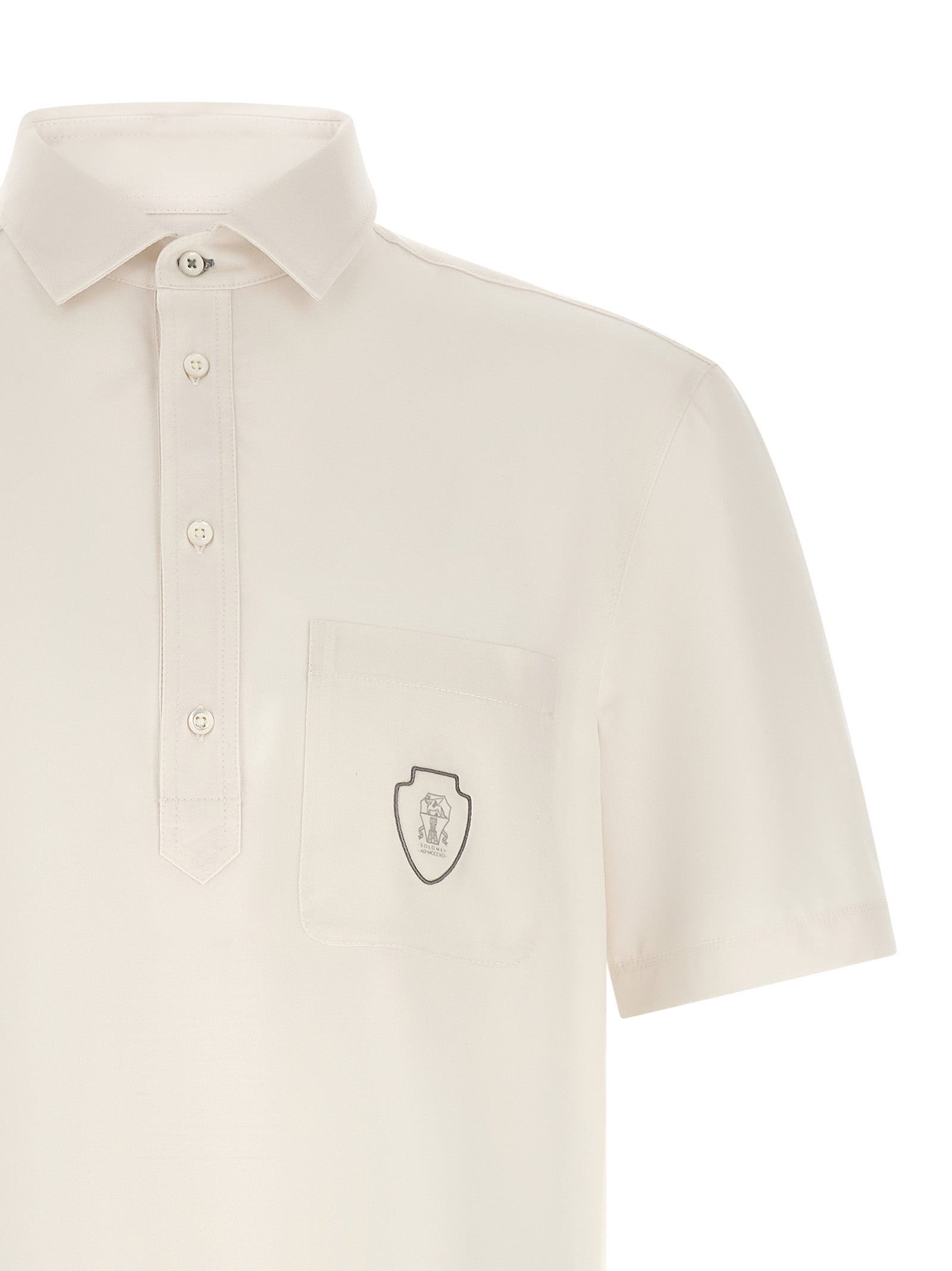 Brunello Cucinelli White Virgin Wool Polo Shirt Brunello Cucinelli