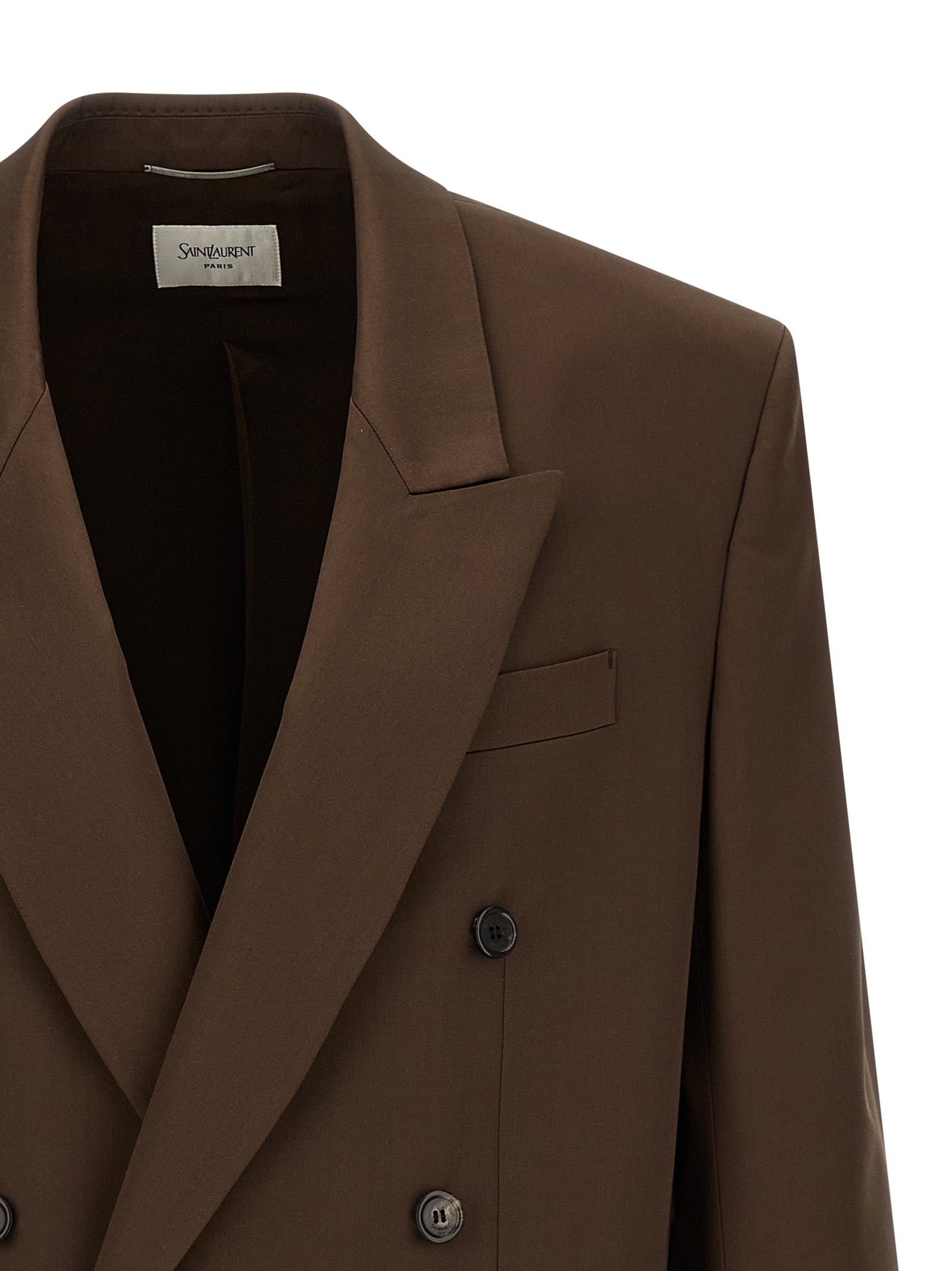 Saint Laurent Brown Silk Blazer Saint Laurent