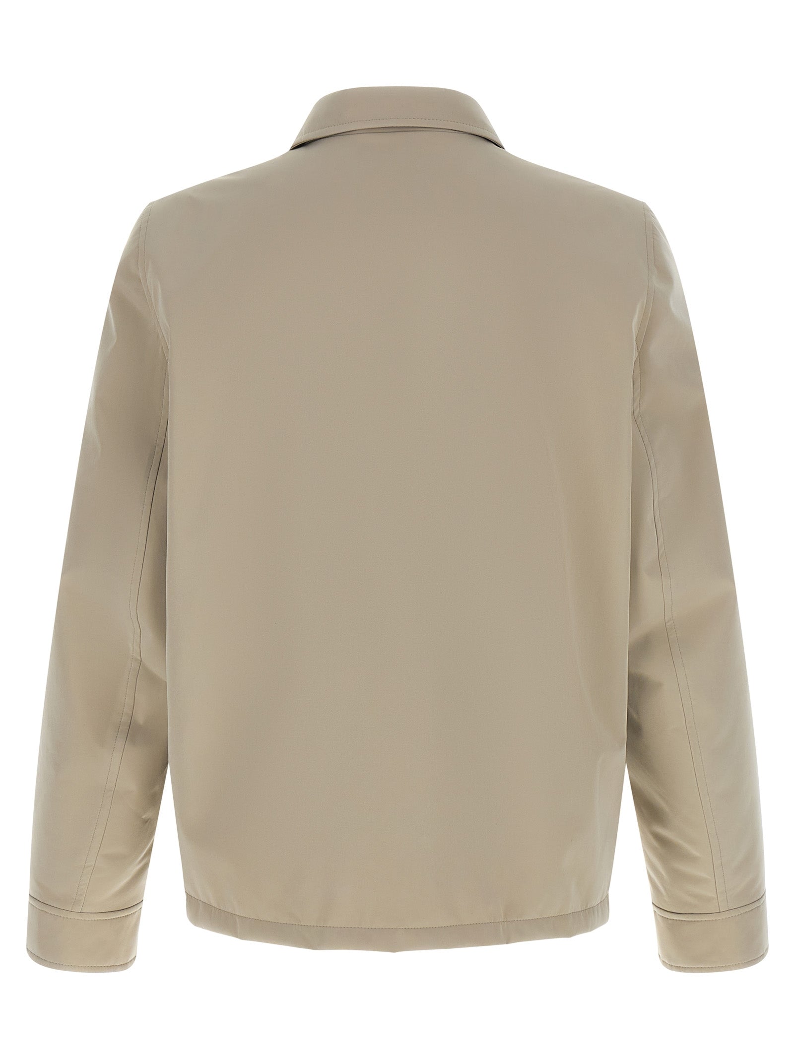 Brunello Cucinelli Gray Polyester Full-Length Jacket Brunello Cucinelli