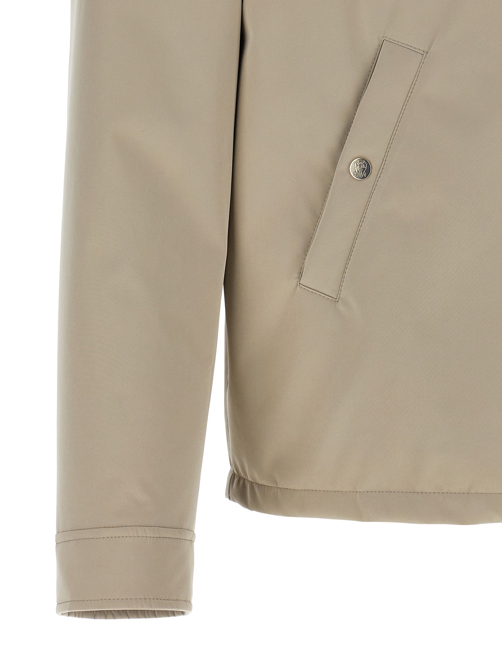 Brunello Cucinelli Gray Polyester Full-Length Jacket Brunello Cucinelli